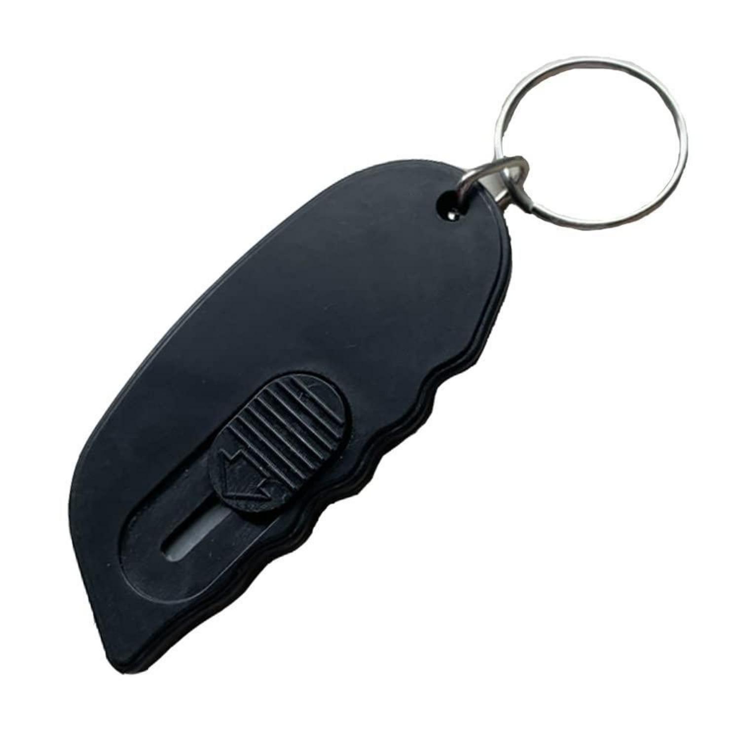 Mini Cuttermesser Mit Schlüsselanhänger, Einziehbar, Sicher, Schwarz