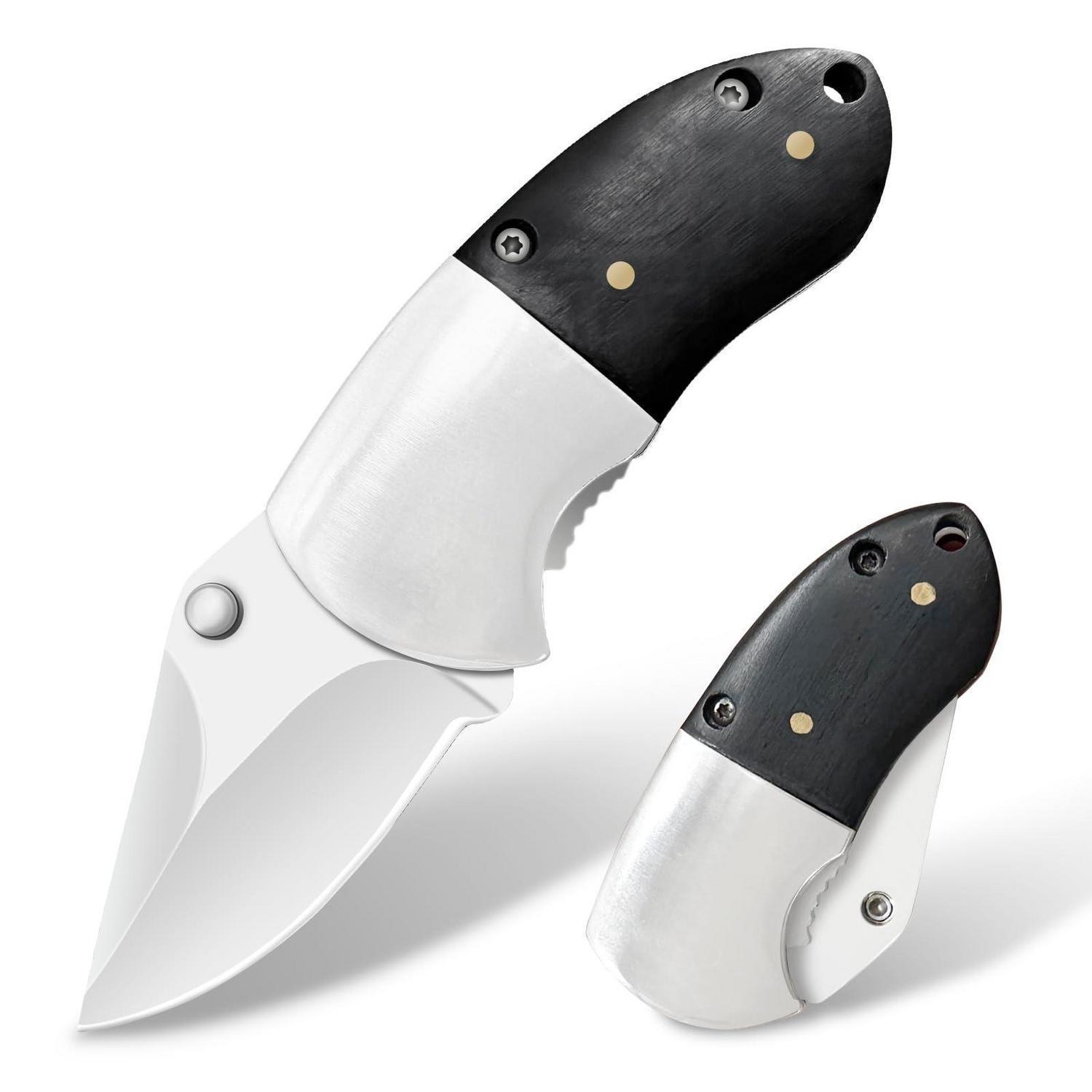 Klappmesser Mit Edelstahlklinge Und Holzgriff Für Outdoor & Camping