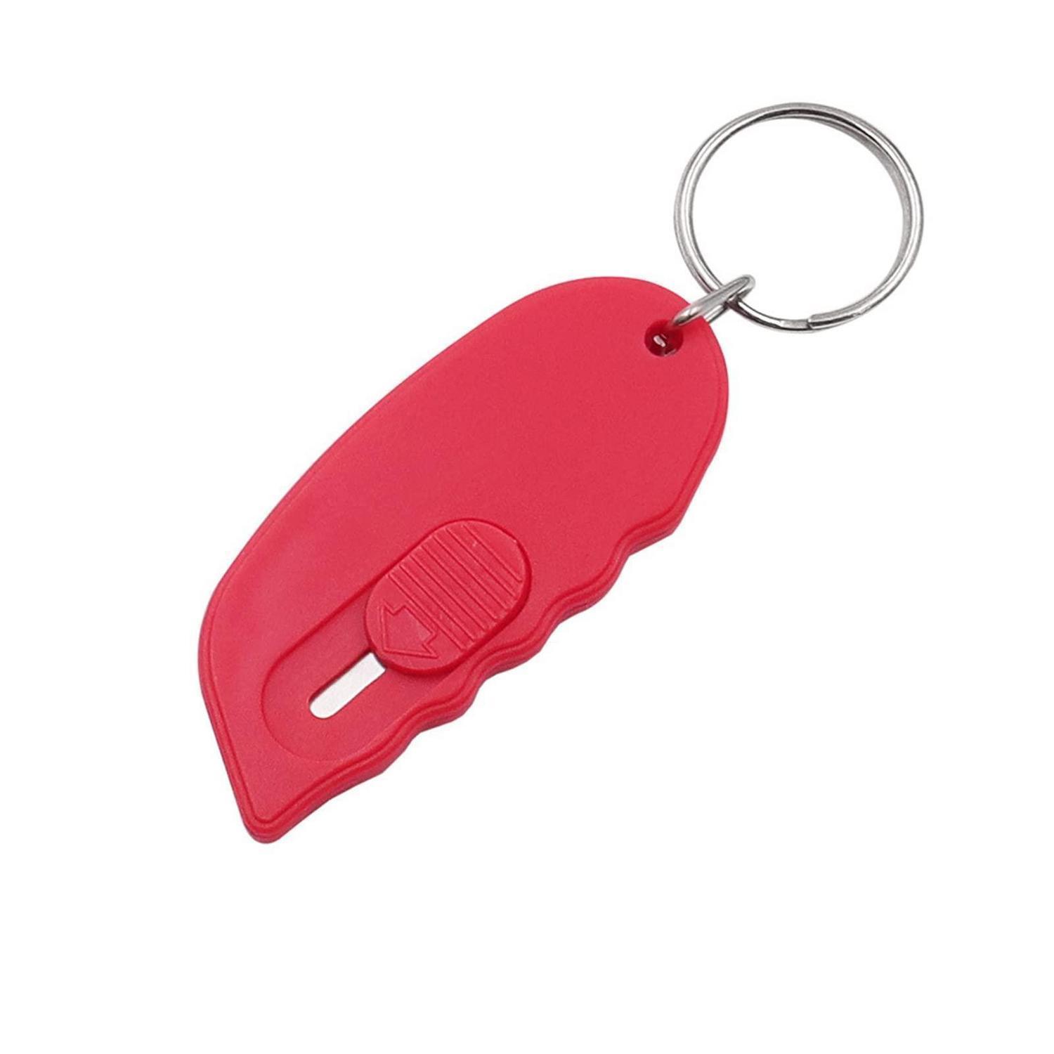 Mini Sicherheits-cuttermesser Mit Schlüsselanhänger, Einziehbar, Rot