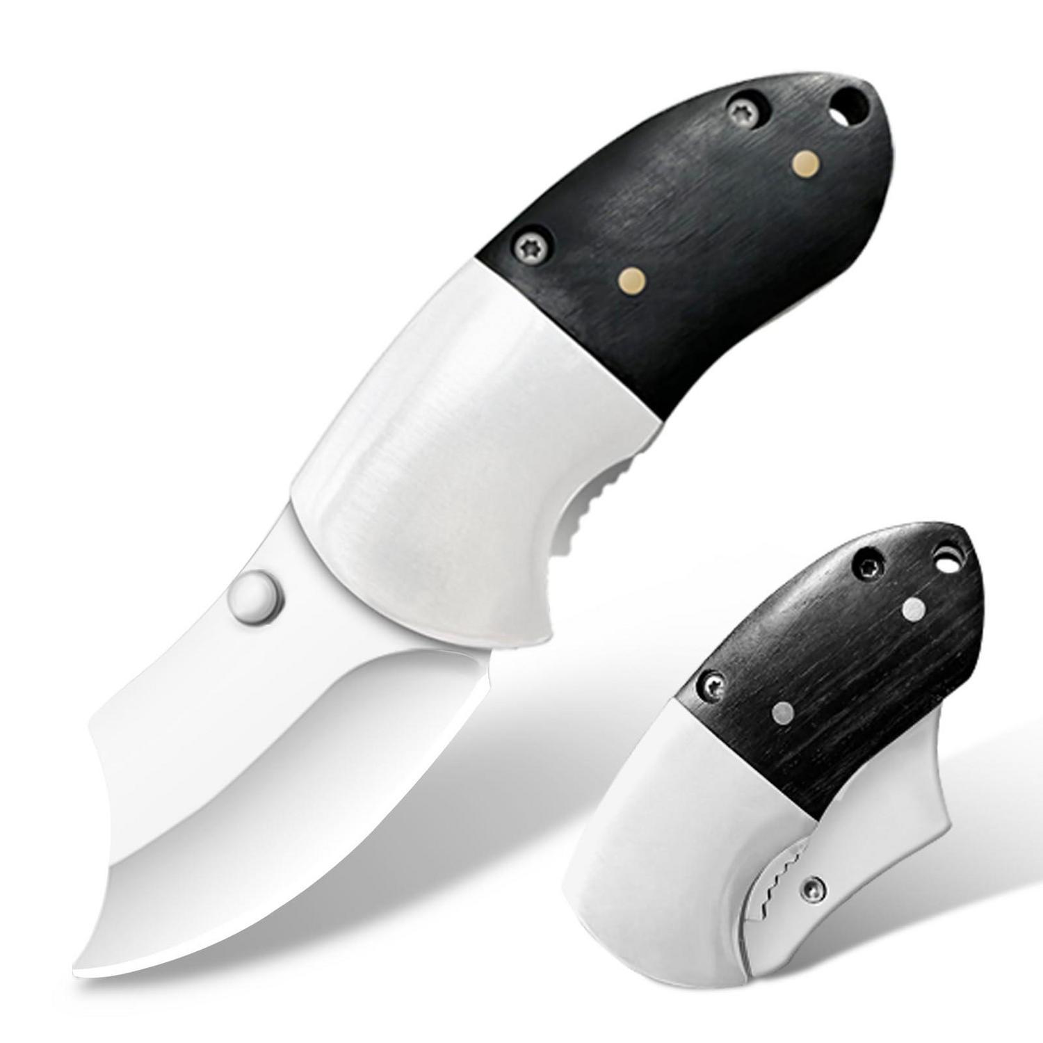 Klappmesser Mini Edc Edelstahl Klinge Einhandmesser Mit Holzgriff