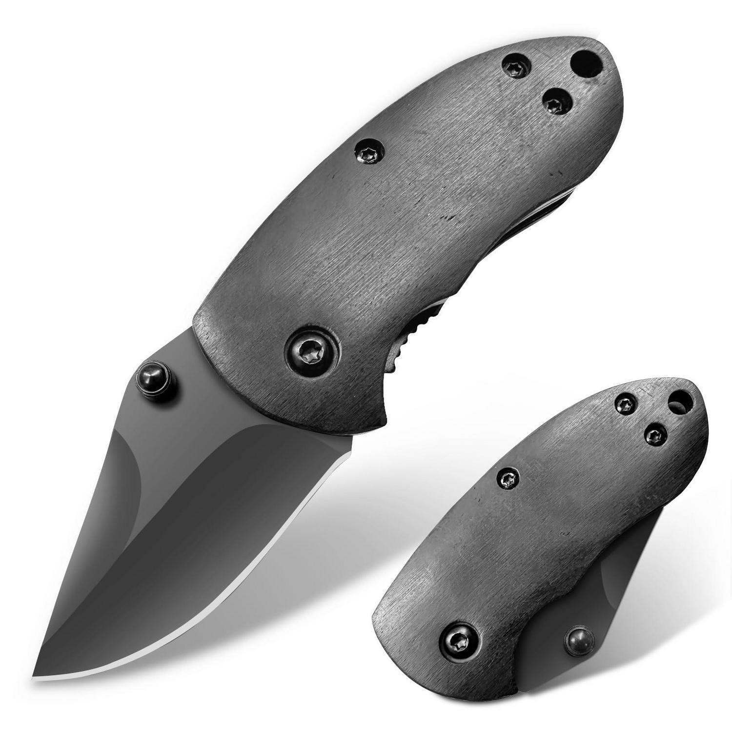 Klappmesser Edc Outdoor Camping Survival Edelstahl Klinge Einhandmesser Holzgriff