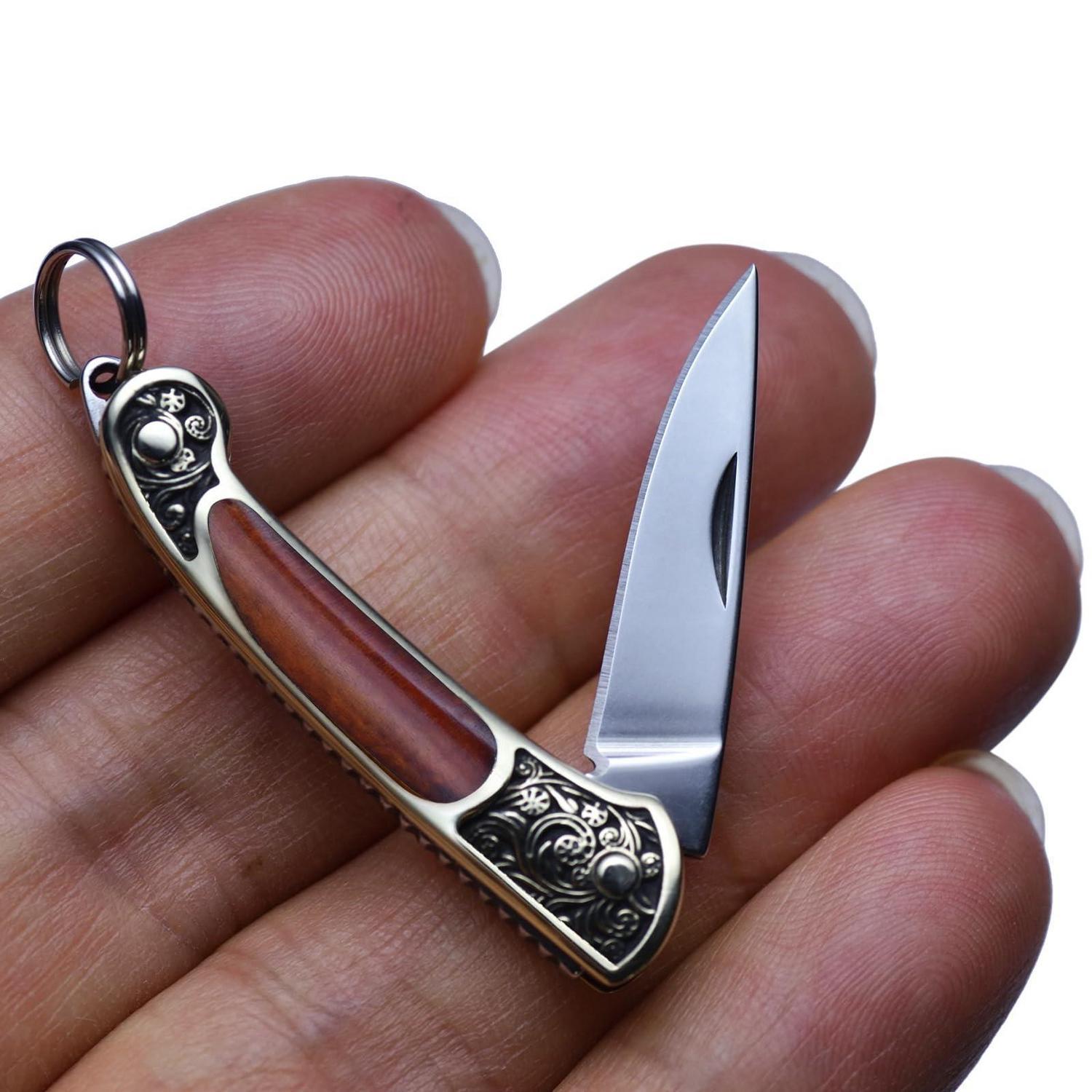 Mini Klappmesser 9g Mit Schlüsselanhänger, Edc Paketöffner, Outdoor, Geschenk Für Männer