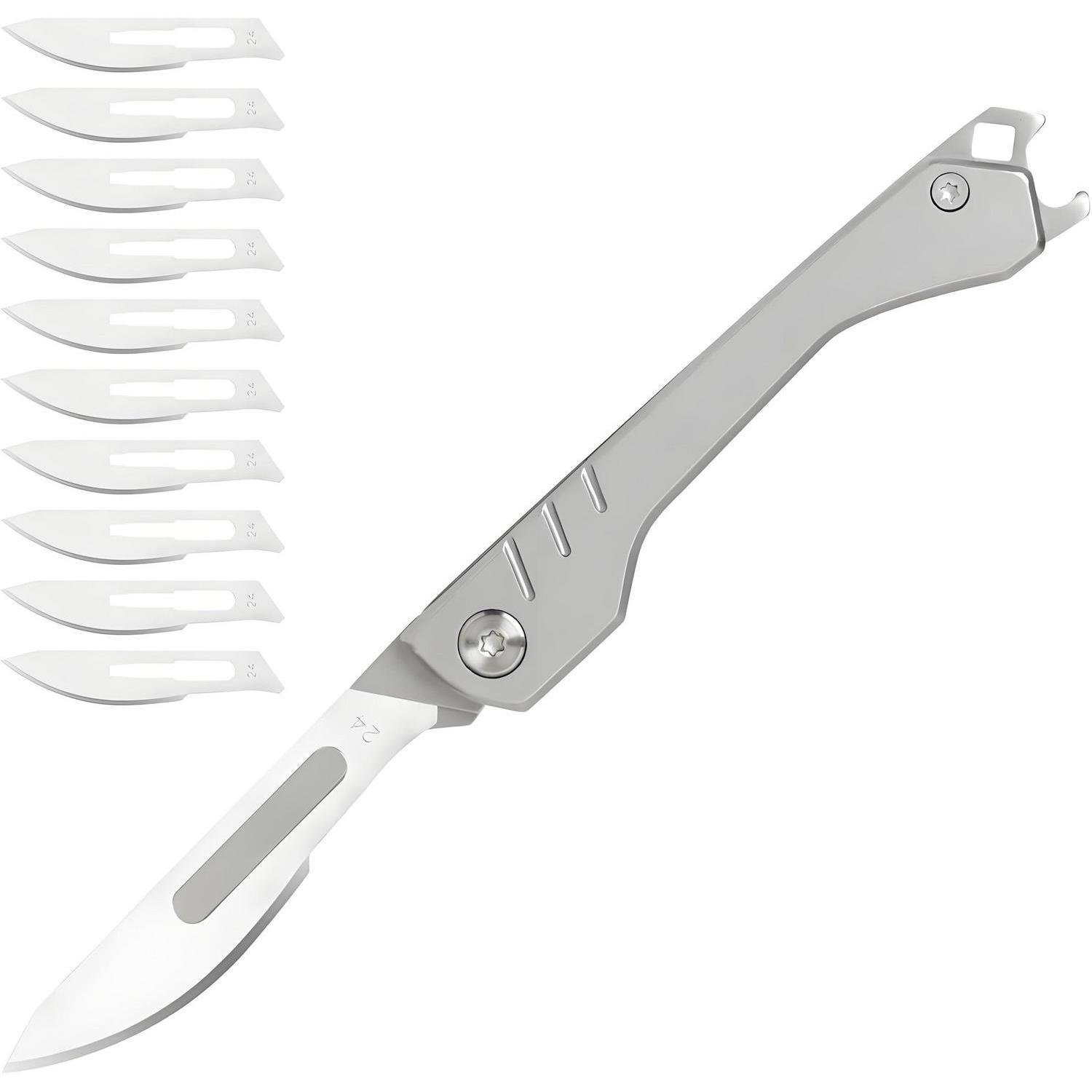 Mini Klappmesser Mit 10 Ersatzklingen, Edelstahl, Robust, Wasserdicht