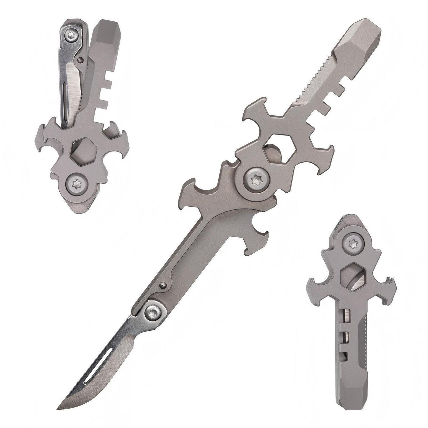 Mini Multitool 7-in-1 Titan Mit Messer, Brechstange, Flaschenöffner, Säge
