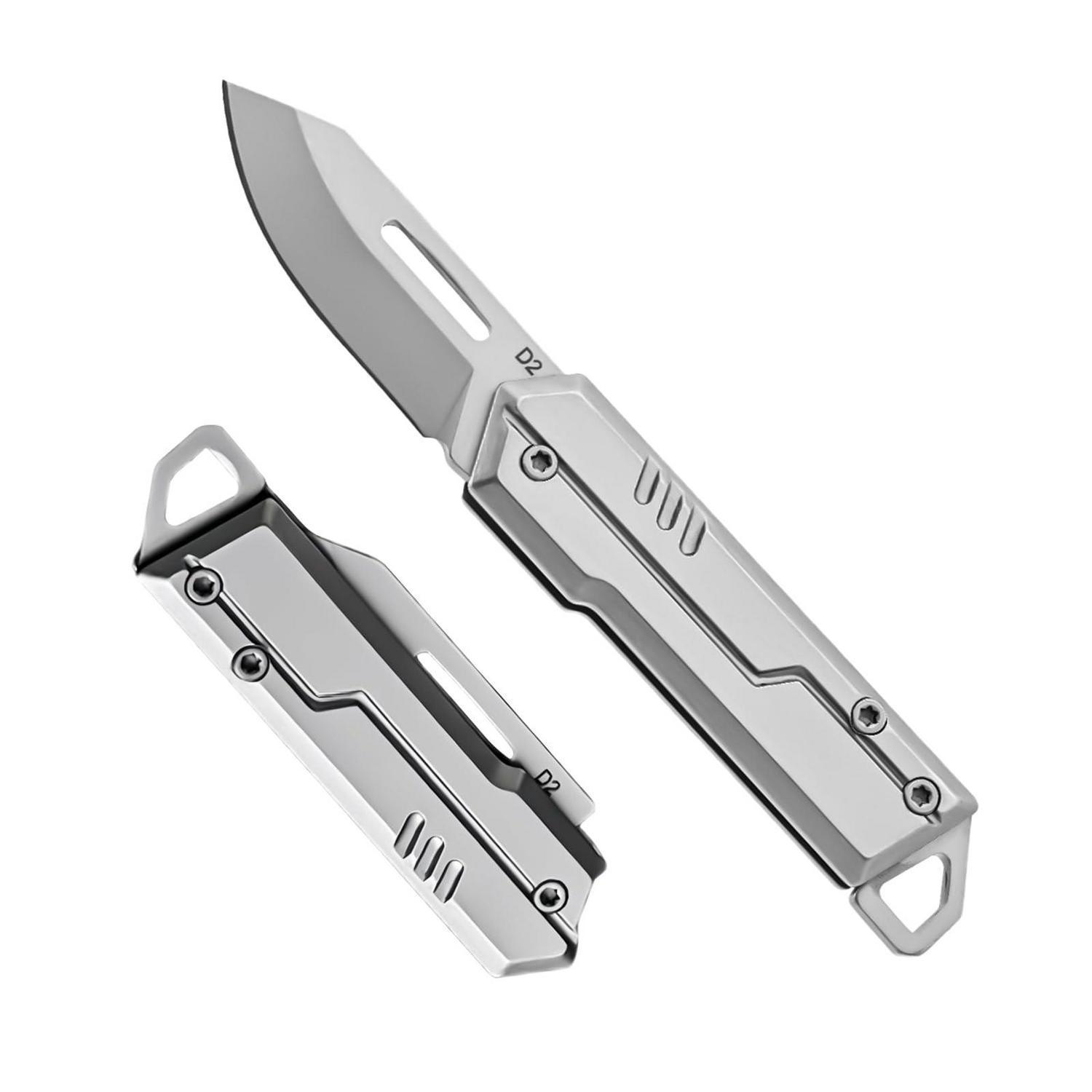 Mini Klappmesser Edelstahl Mit Schlüsselanhänger, Leicht & Kompakt Für Outdoor
