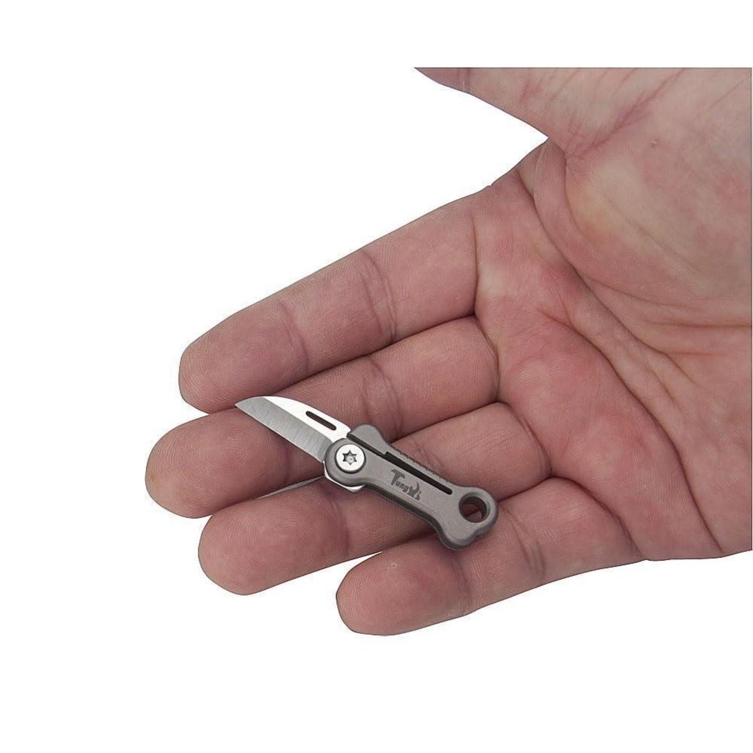 Mini-taschenmesser Mit Titangriff, 0,8 Zoll Klinge Aus Rostfreiem Stahl, Ultrakompakt