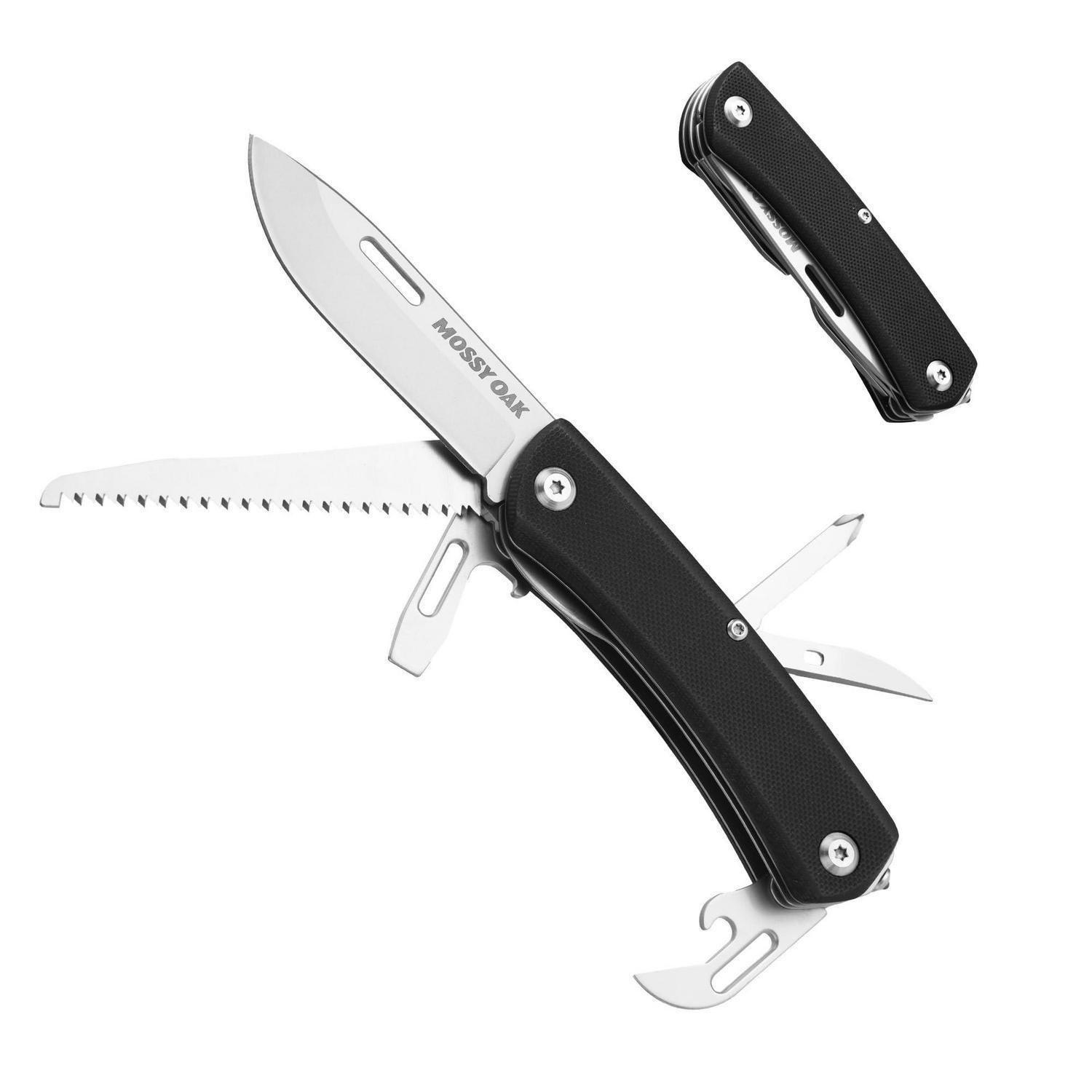 10-in-1 Multitool Klappmesser Mit Edelstahlklinge, Flaschenöffner, Säge, Schraubendreher Für Camping & Outdoor