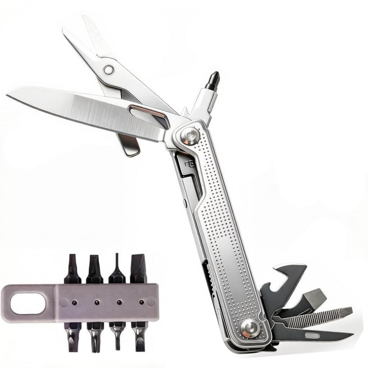 Multitool Taschenmesser Mit 19 Funktionen, Edelstahl, Für Outdoor & Camping