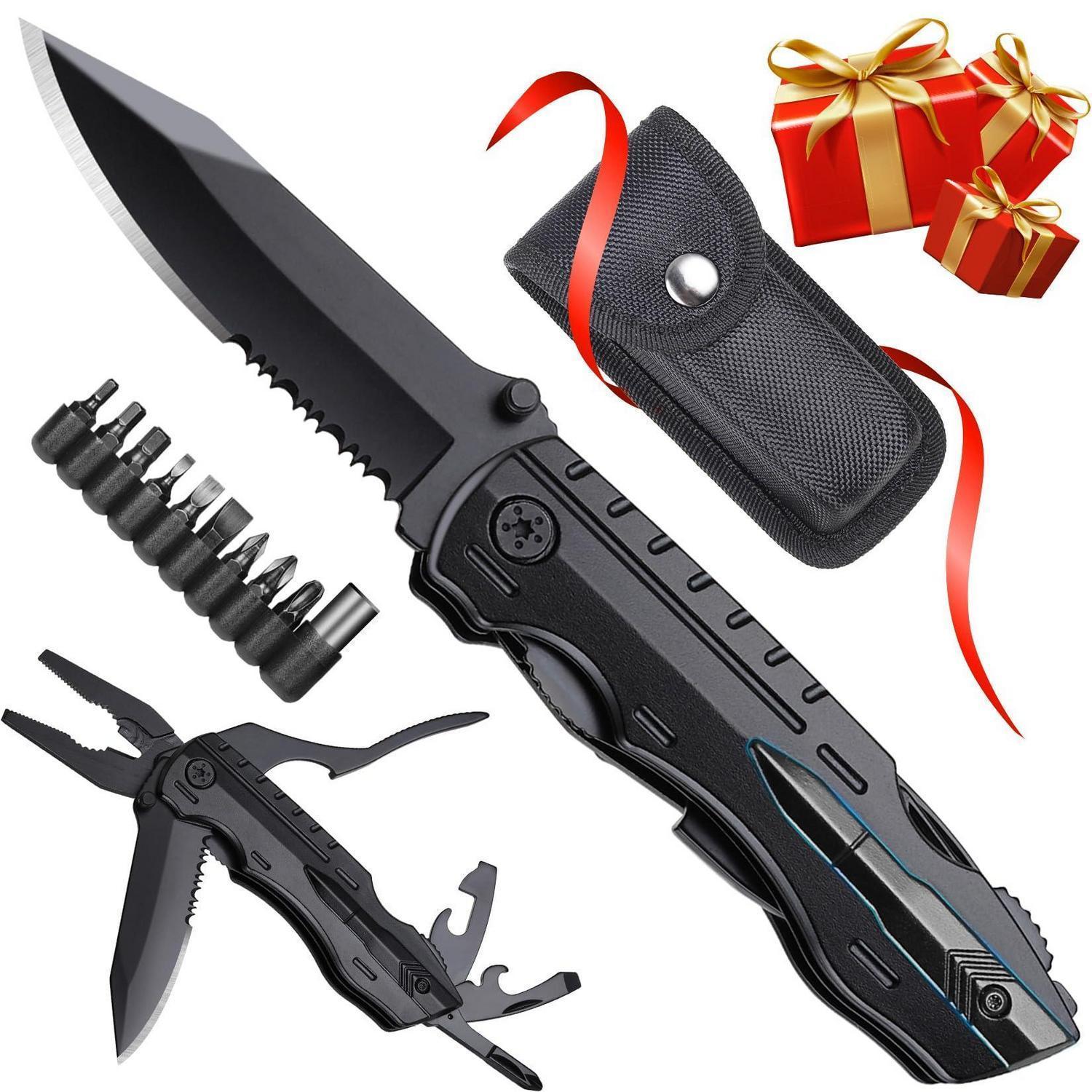Multitool Klappmesser Mit Zange & Bits, Geschenk Für Männer, Outdoor & Camping