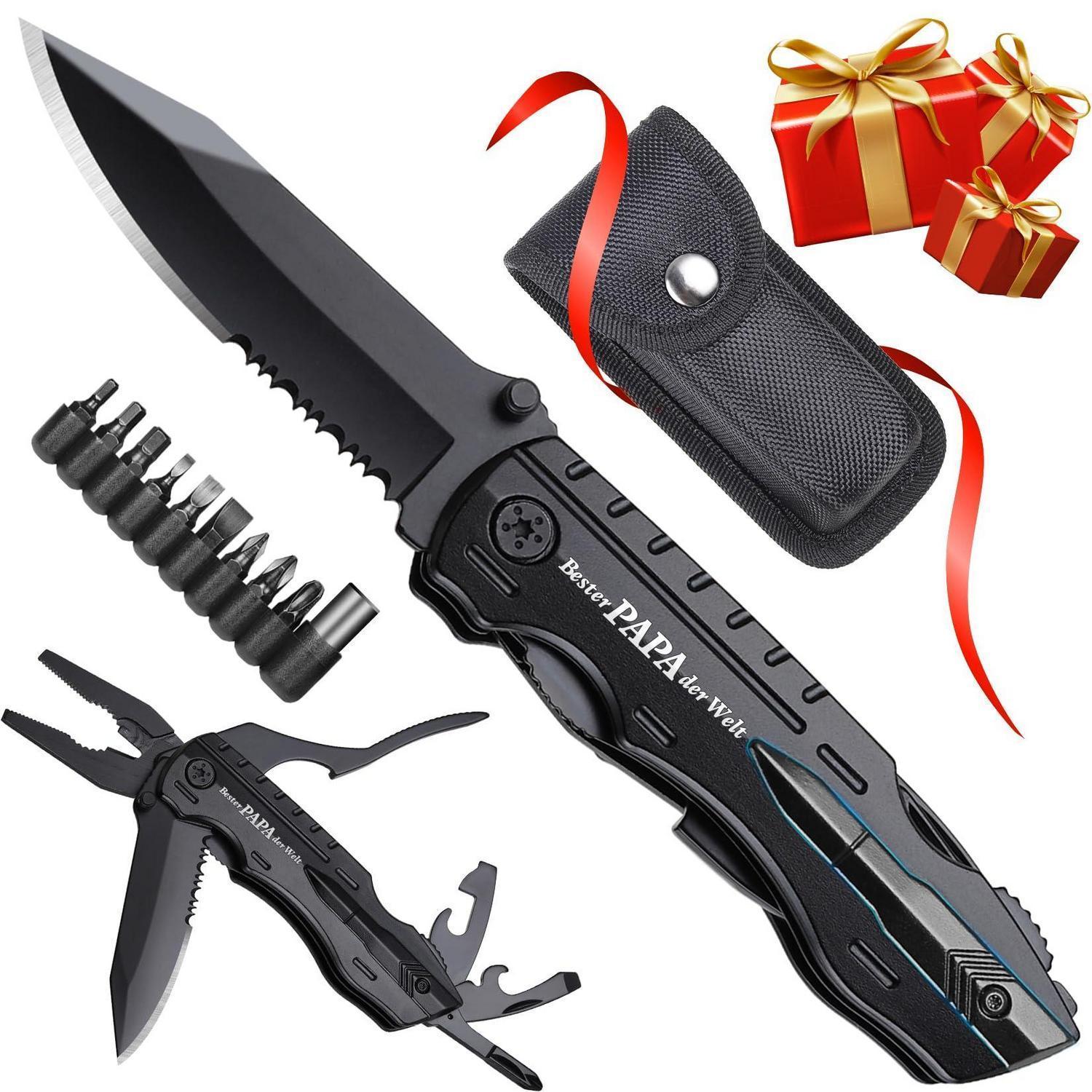 Multitool Klappmesser Mit Gravur "bester Papa Der Welt" Für Vatertag