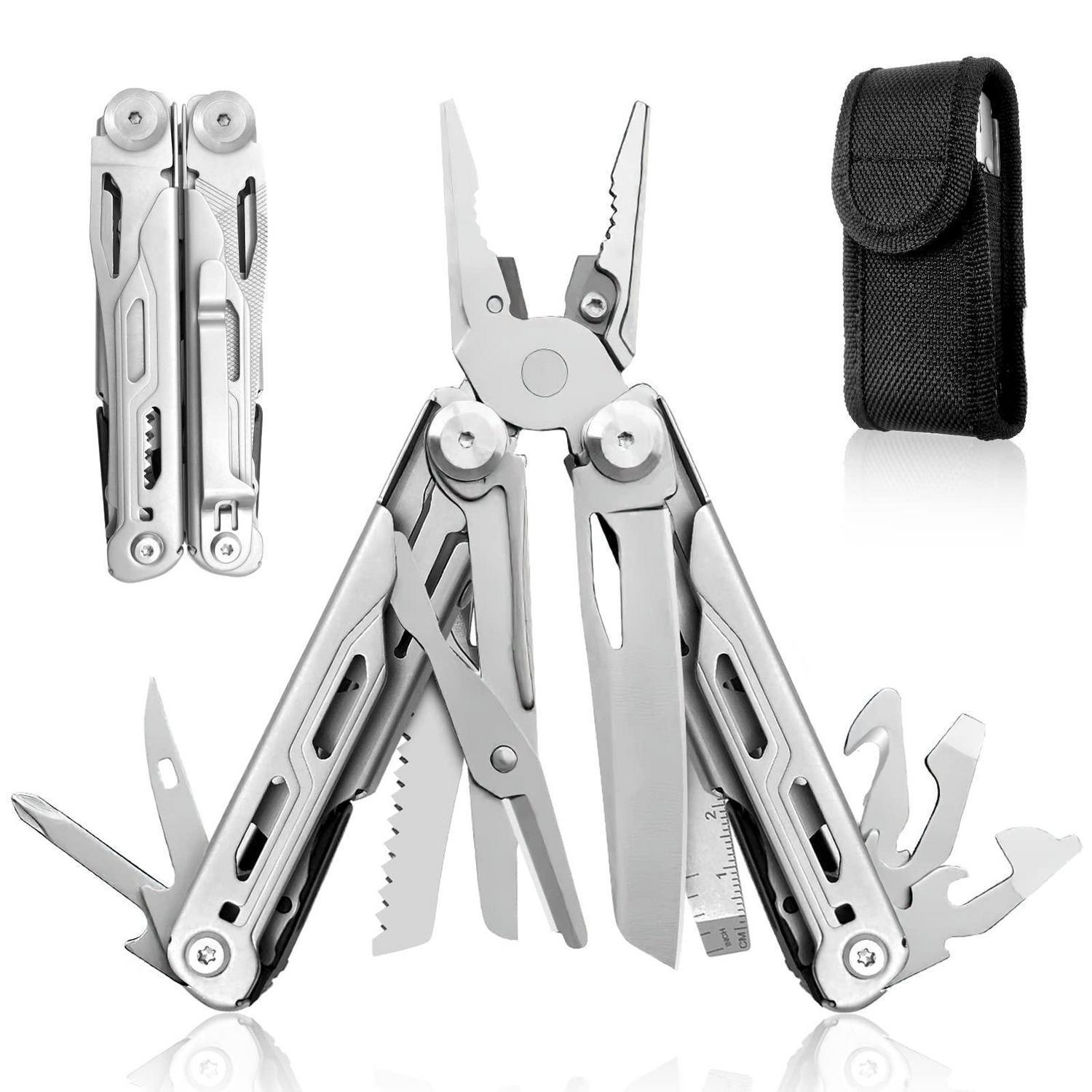 18-in-1 Multitool Zange Edelstahl Mit Schraubendreher-bits Und Nylonscheide