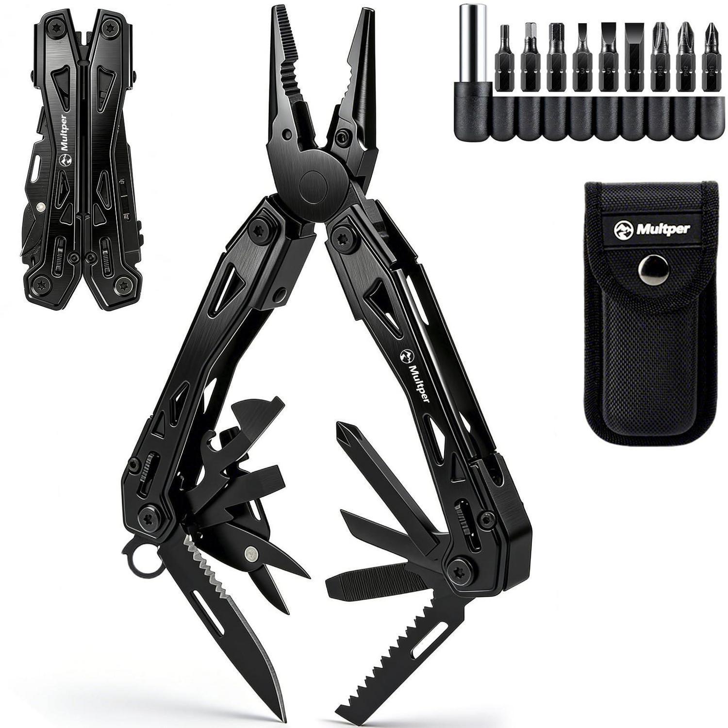 Multifunktionswerkzeug Edelstahl Mit Zangen, Schraubendrehern Und Tasche Edc Outdoor Werkzeug