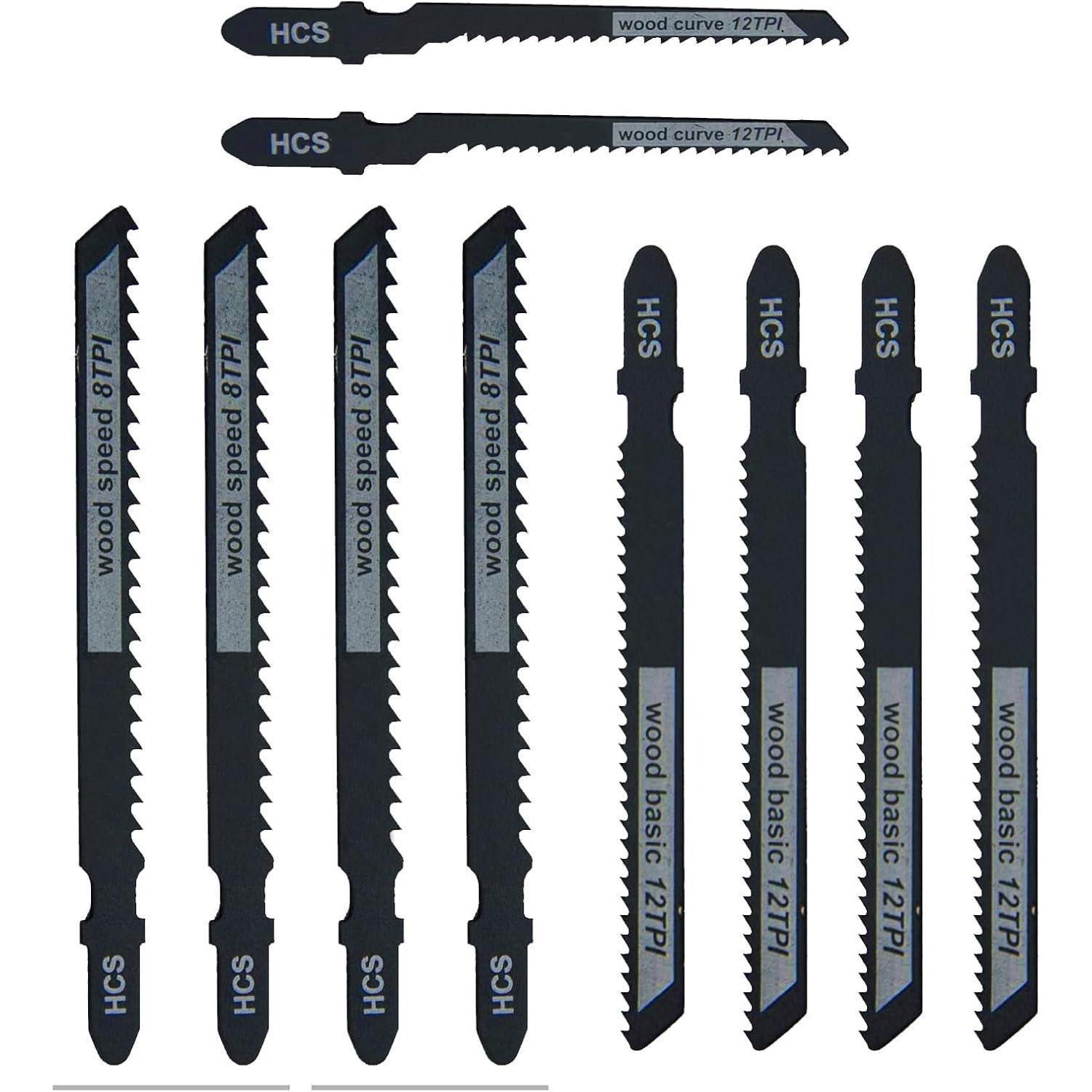 Stichsägeblatt-set Hcs T-schaft Für Holz, 10tlg. Für Bosch, Makita, Dewalt