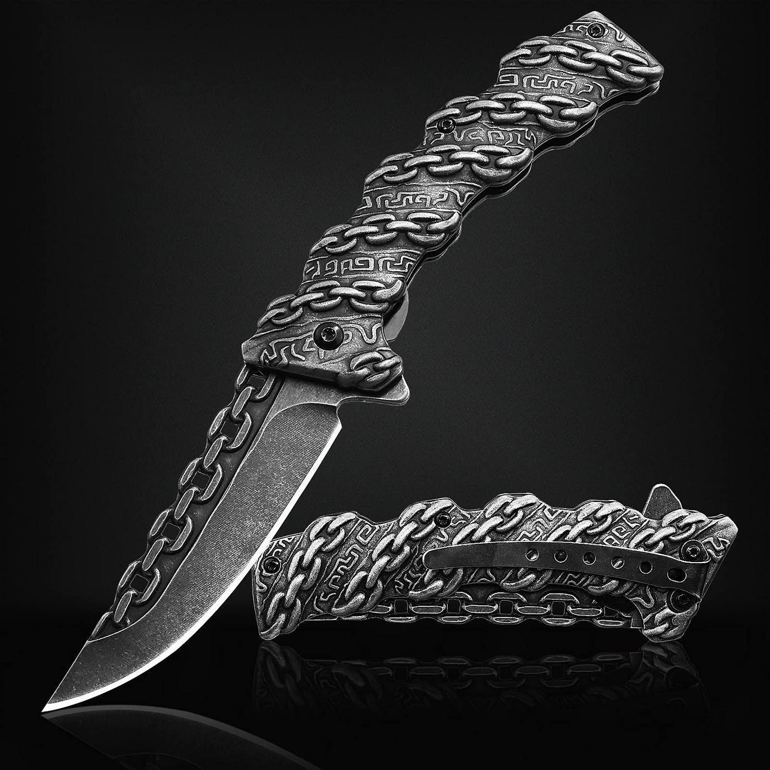 Klappmesser Mit 9cm 440c Stahlklinge, Liner Lock, Clip & Kugellager