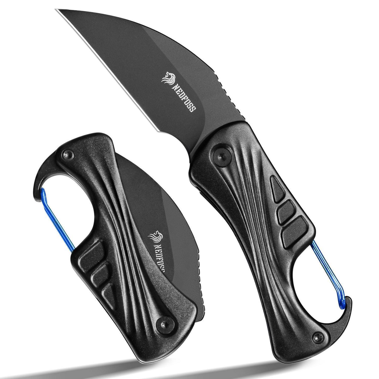 Klappmesser Mit D2 Stahlklinge, Aluminiumgriff Und Karabiner, Edc Taschenmesser