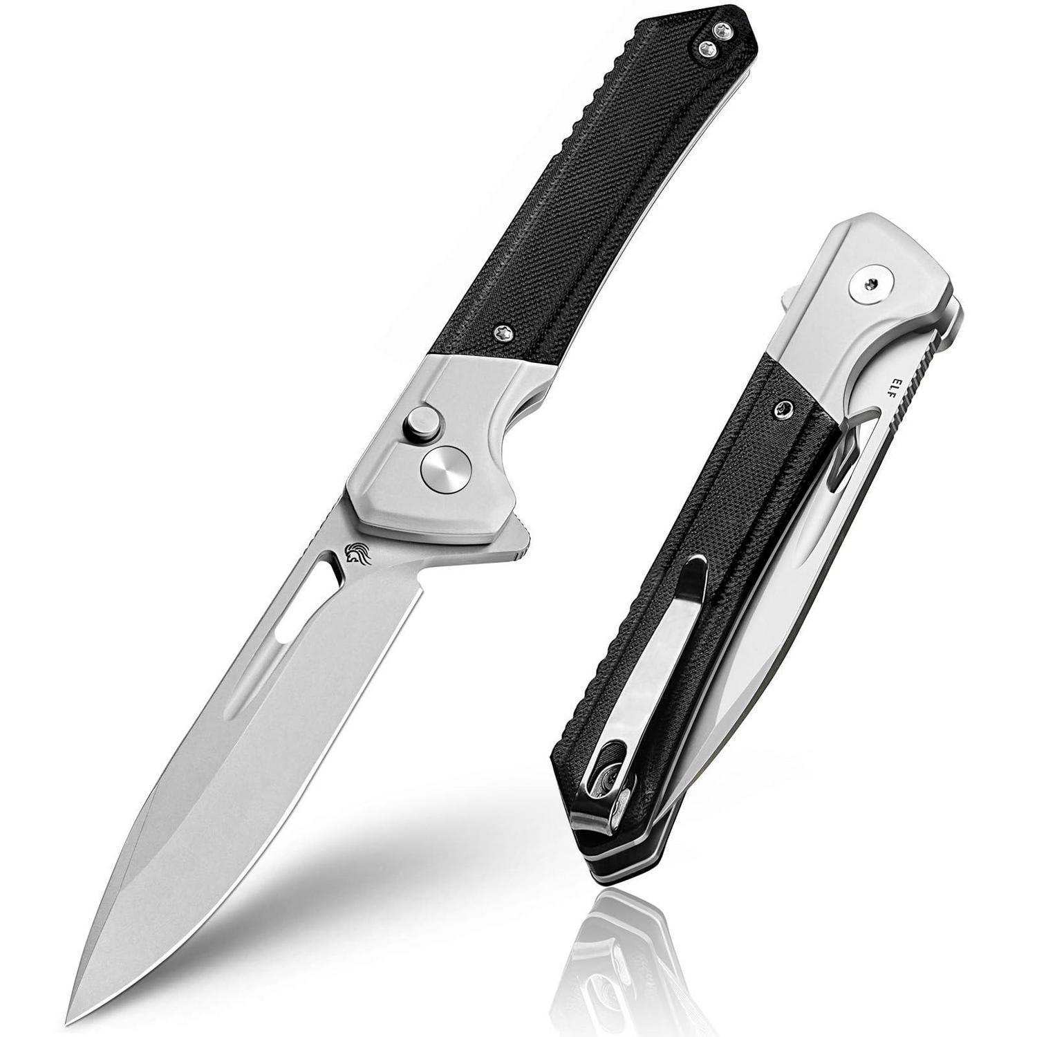 Klappmesser Mit 14c28n Stahlklinge, G10 Griff Und Button-lock