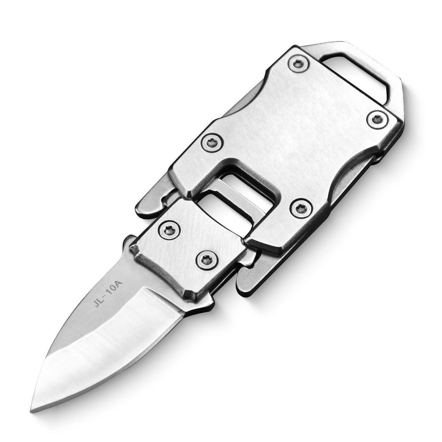 Mini Klappmesser Mit Schlüsselanhänger, Edc Taschenmesser, Paketöffner, Silber