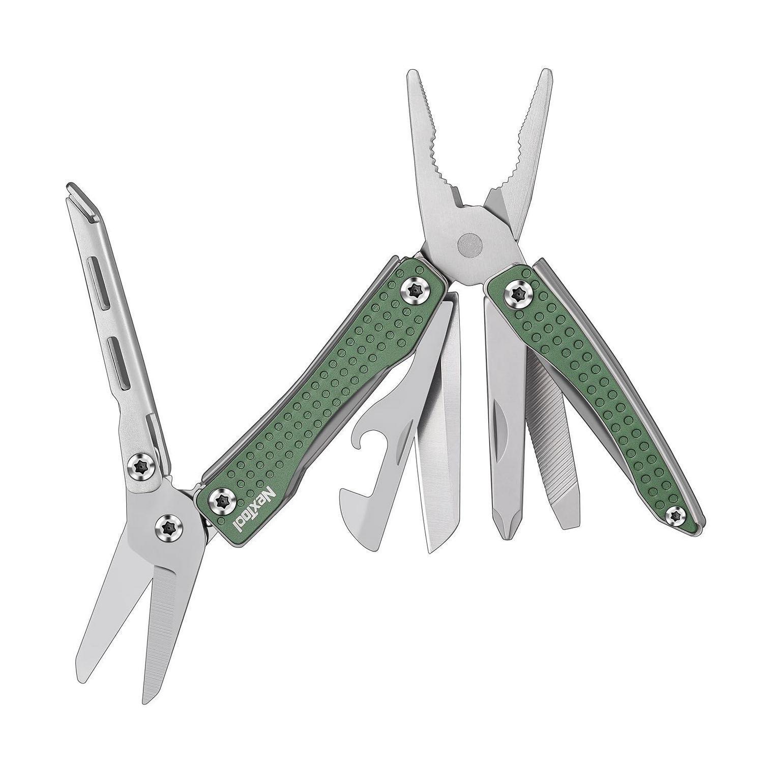 10-in-1 Multifunktionswerkzeug Grün Mit Zange, Messer, Schraubendreher, Camping & Outdoor