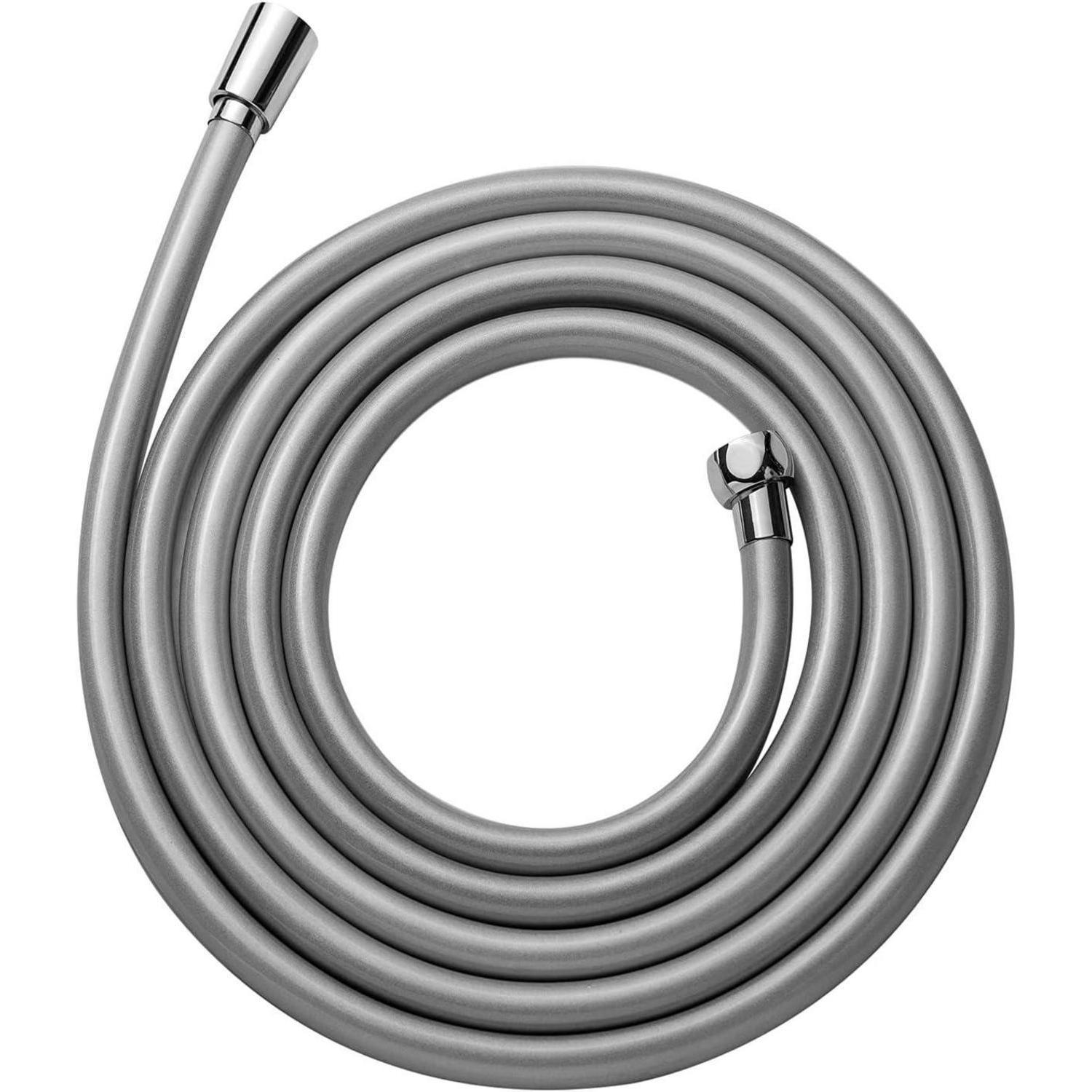 Brauseschlauch 2,5m Silber, Universal Duschrohr Mit Knickschutz, Hochdruck Für Badarmaturen