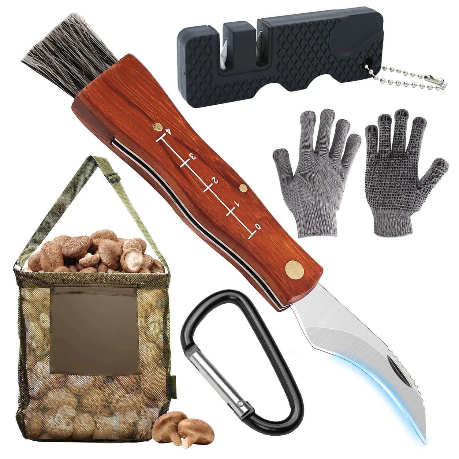 Pilzmesser Set Mit Bürste, Handschuhen, Beutel Und Schärfer