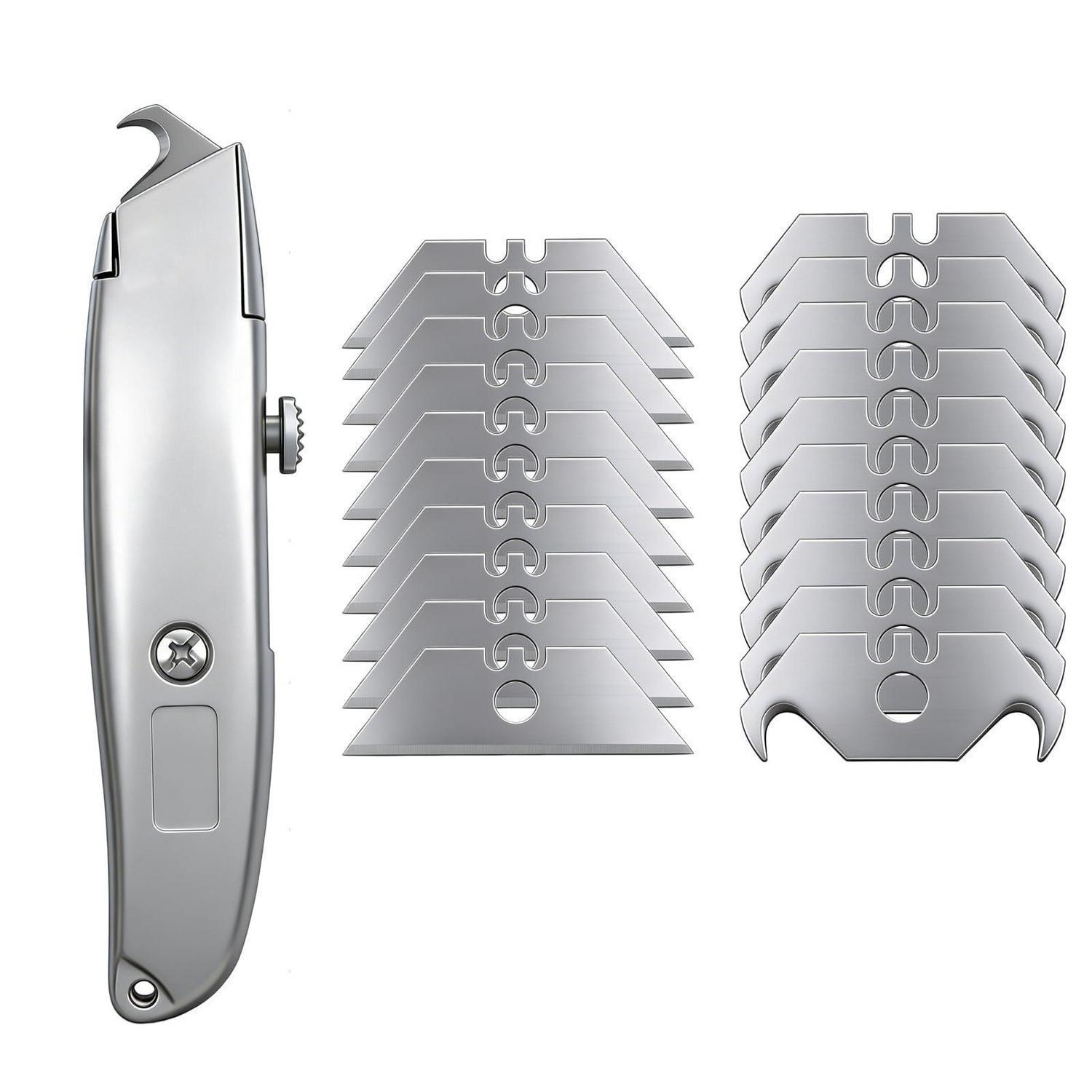 Profi Teppichmesser Set Mit 20 Ersatzklingen Für Teppich, Pvc, Dachdecker