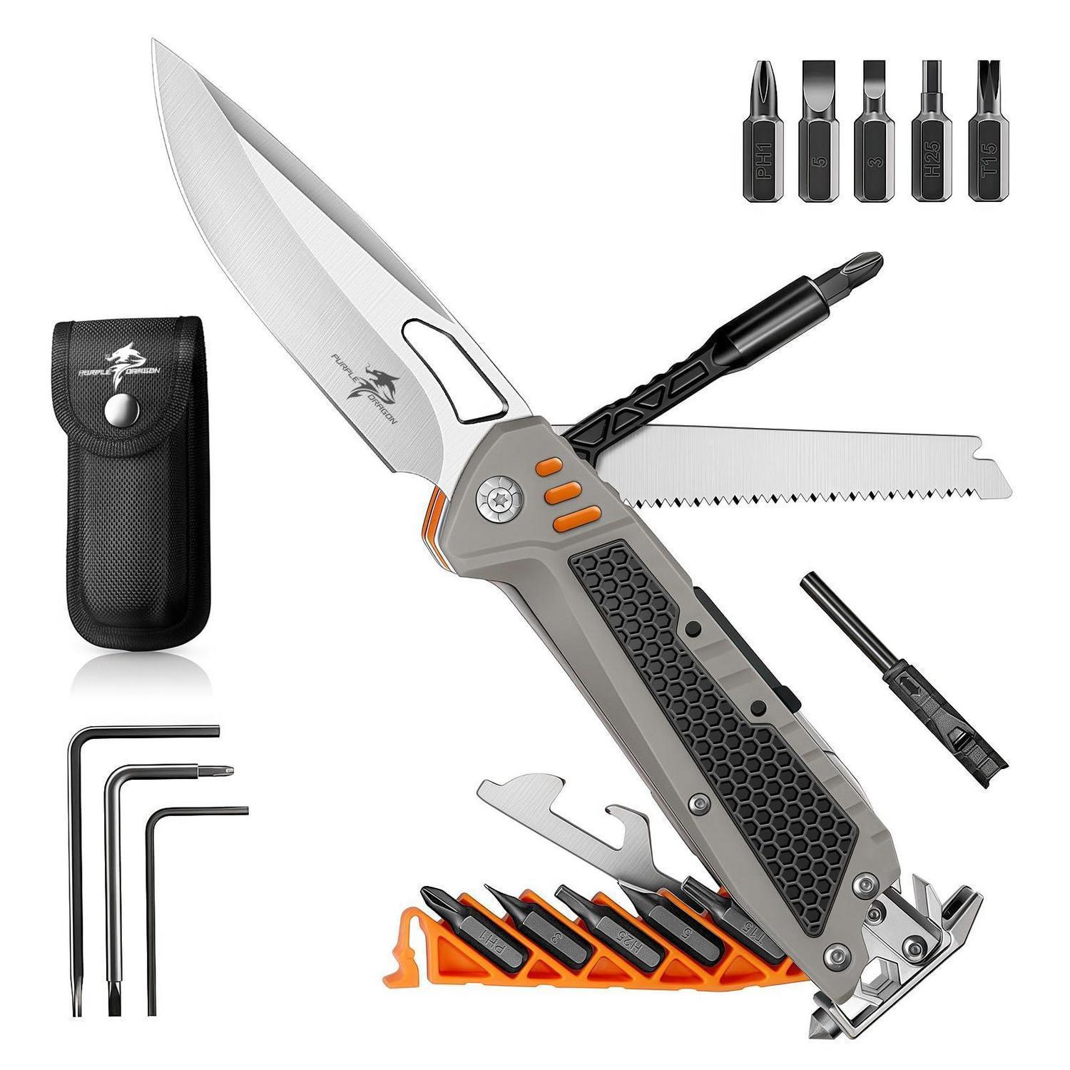 13-in-1 Multitool Klappmesser Mit Magnetischen Bits Und Tasche