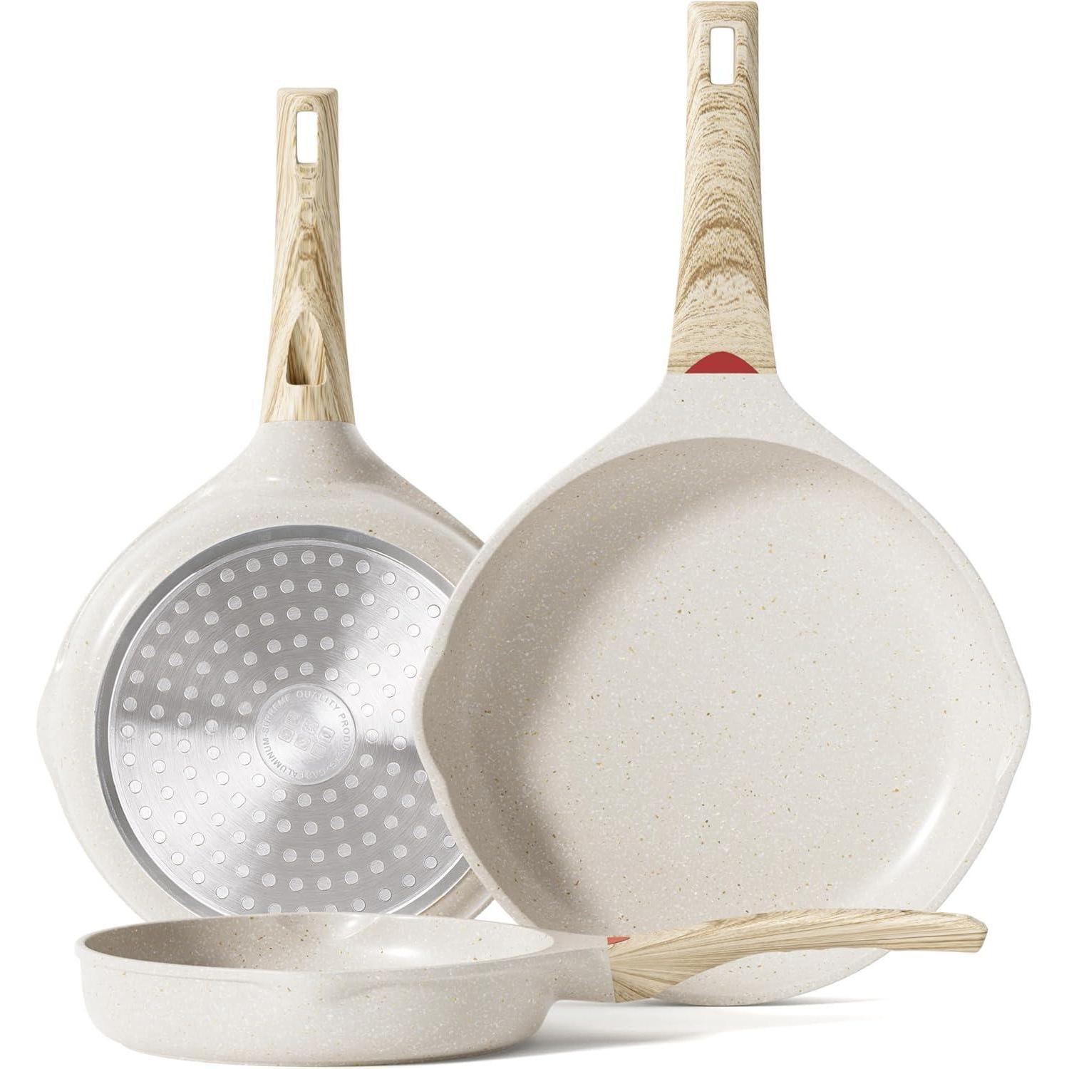 Induktions-pfannenset 3-teilig 20/24/28cm Antihaftbeschichtet Pfoa-frei Für Alle Herdarten