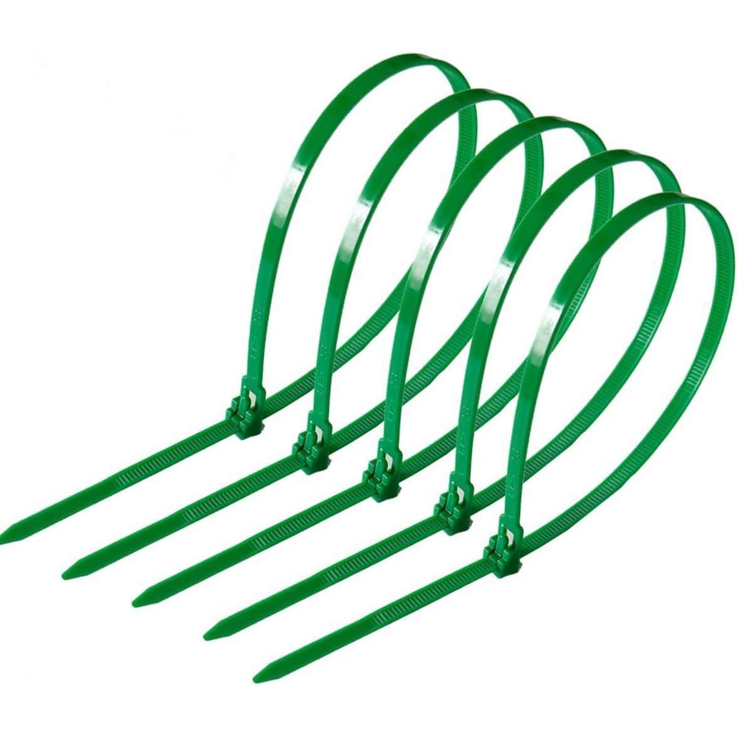Kabelbinder Wiederverschließbar 300mm X 4,8mm Uv-beständig Grün 100 Stück