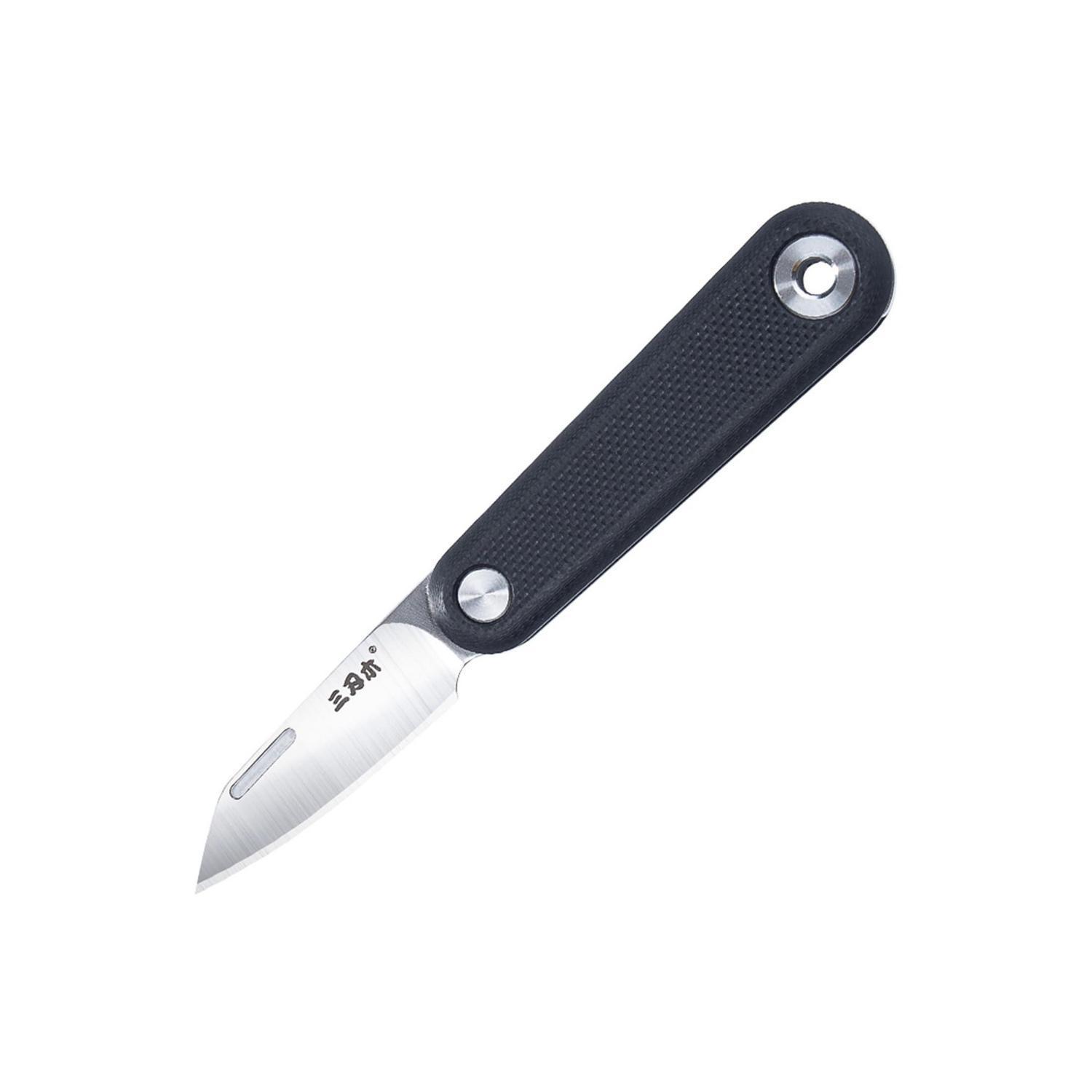 Taschenmesser 1.5" Klappmesser Mit 12c27 Stahlklinge Und G10 Griff (schwarz/weiß)