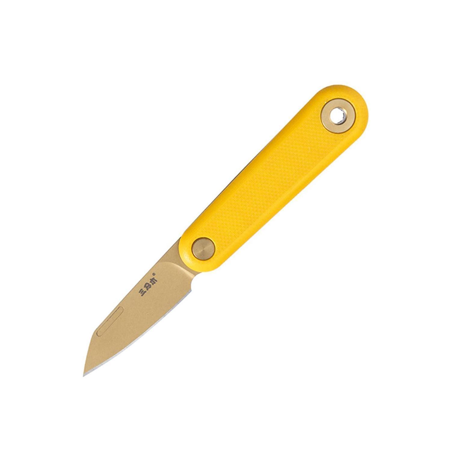 Klappmesser 1.5" Mit 12c27 Stahlklinge Und G10 Griff, Gelb