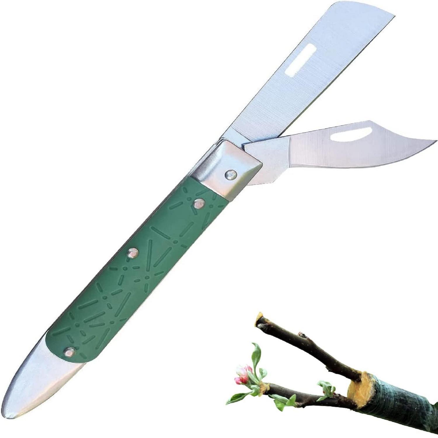Klappbares Gartenmesser Aus Edelstahl Mit 2 Klingen Zum Veredeln Und Beschneiden Von Pflanzen