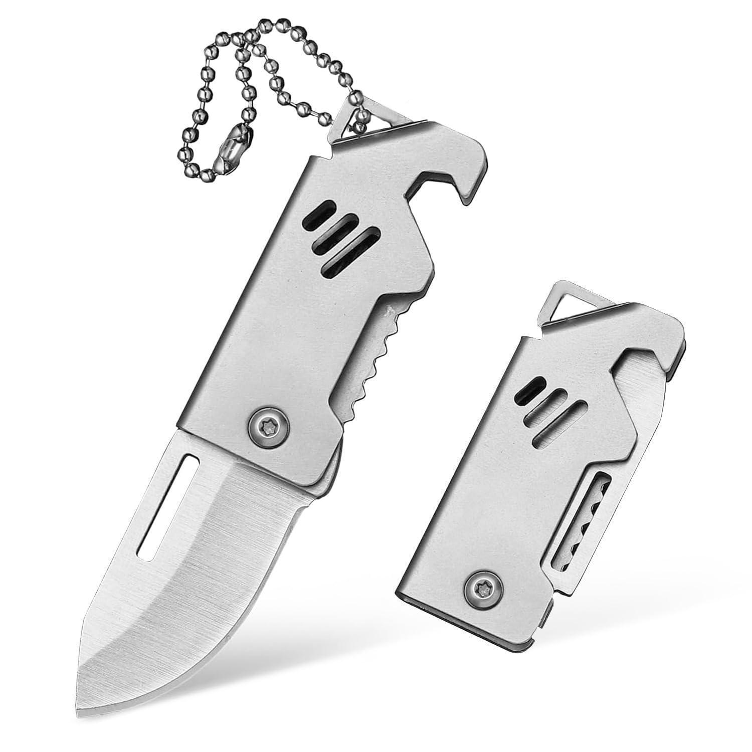 Mini Klappmesser Mit Schlüsselanhänger, Multifunktionstaschenmesser Edelstahl