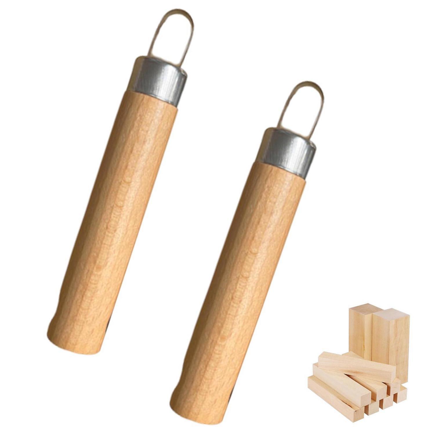 Schnitzmesser Set Mit Holzgriff, 2 Stück, Runde Klinge