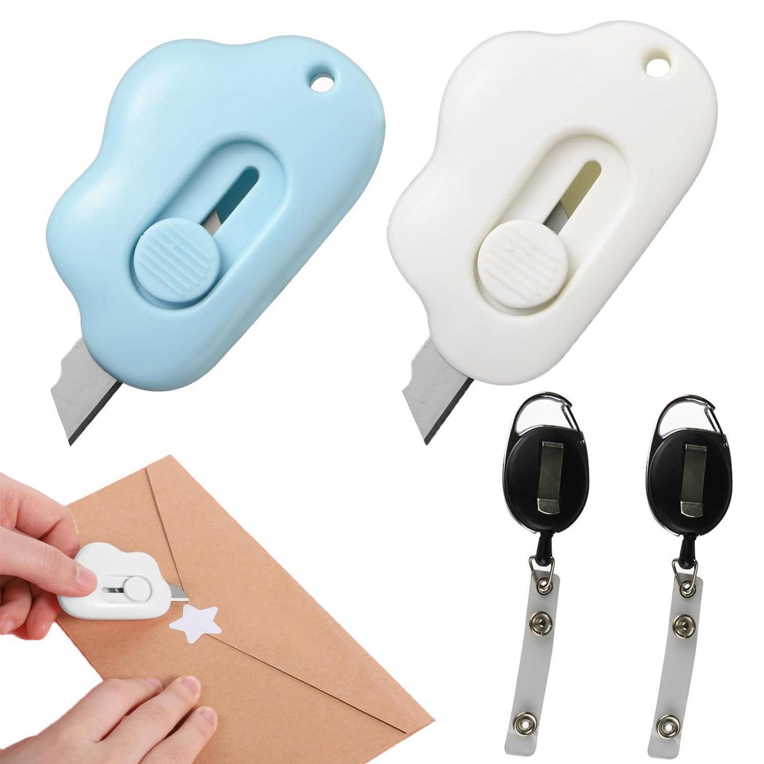 Set Mit 2 Mini Cuttermessern, Paketöffner Mit Schlüsselanhänger, Verstellbare Klinge