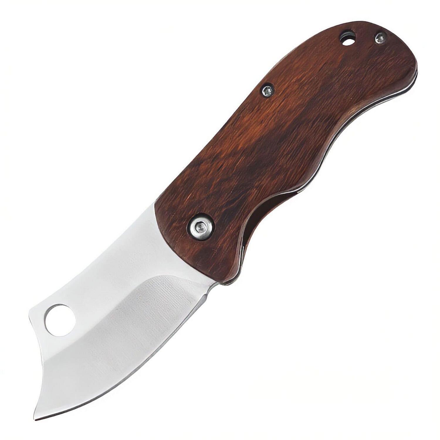 Klappmesser Mit Holzgriff, Edelstahlklinge, Einhandmesser, Edc, Outdoor, Camping
