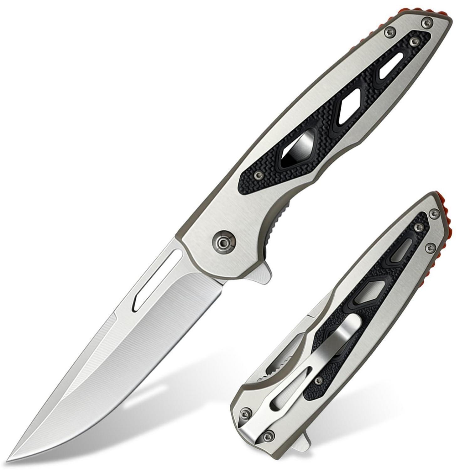 Klappmesser Mit Edelstahlklinge Und Rutschfestem Griff, Edc Outdoor-messer Mit Taschenclip