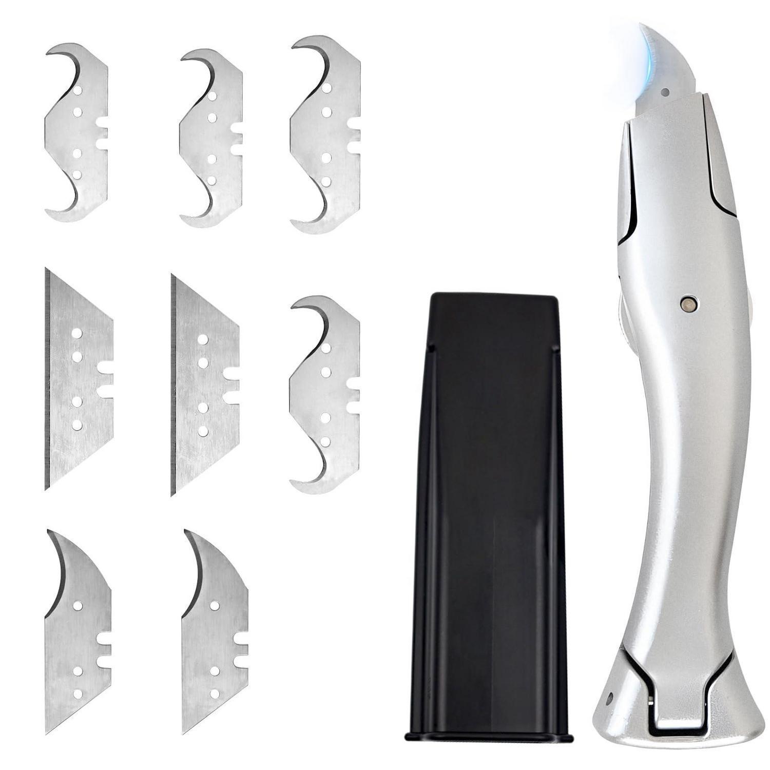 Teppichmesser Set Mit 8 Ersatzklingen, Hakenklinge & Trapezklingen