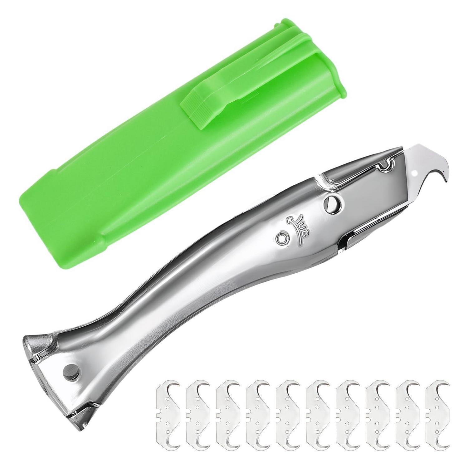 Teppichmesser Mit Hakenklinge, Aluminium, 10 Klingen, Inkl. Scheide