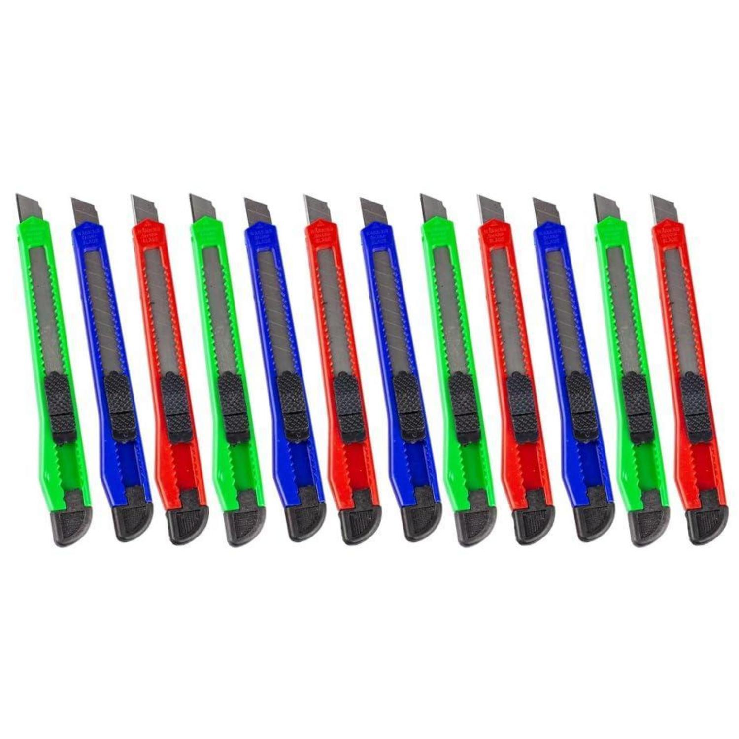 Teppichmesser Set 12 Stück 9mm - Cuttermesser Klein Für Basteln, Pakete, Teppiche