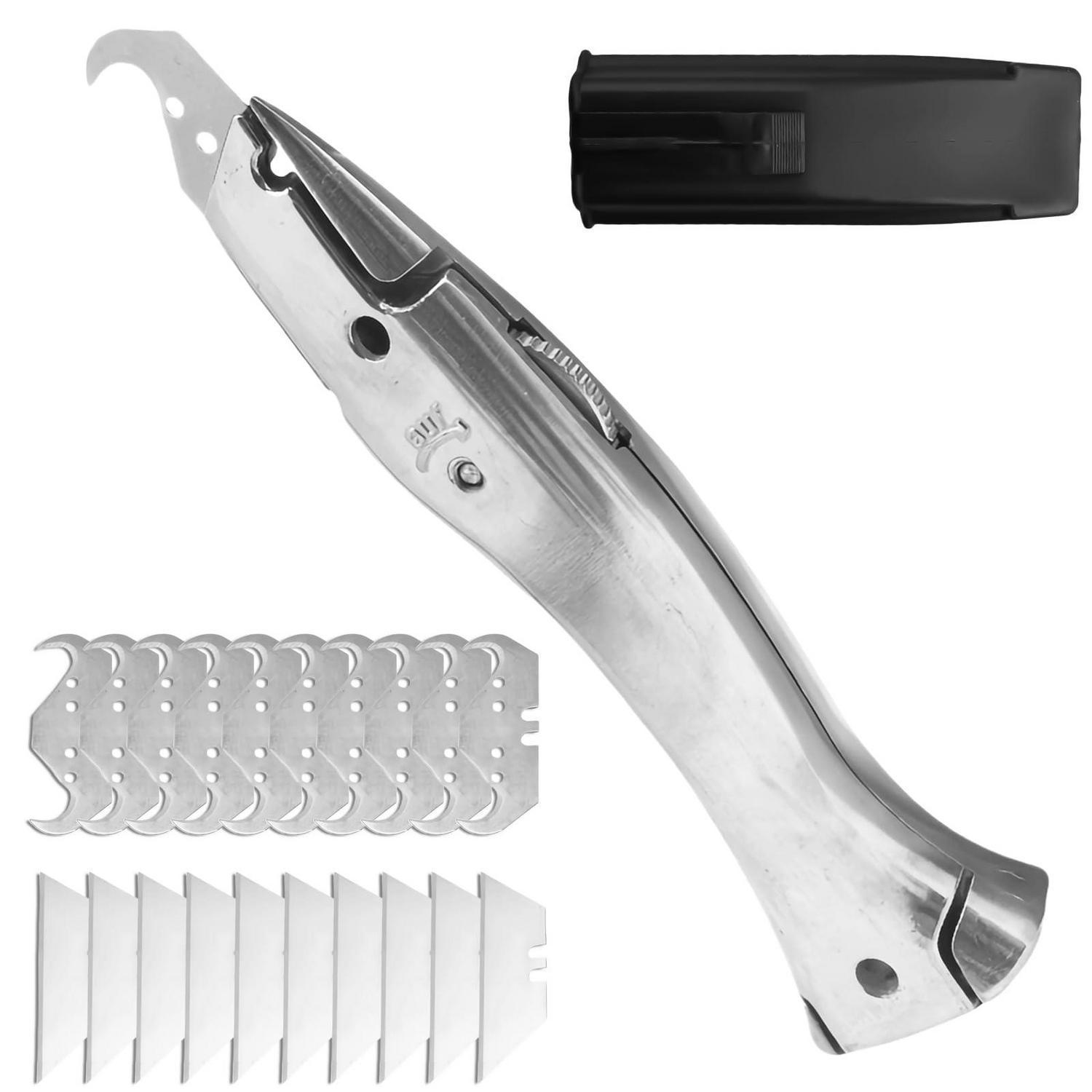 Teppichmesser Set Mit 20 Klingen, Aluminium, Für Pvc & Kabel