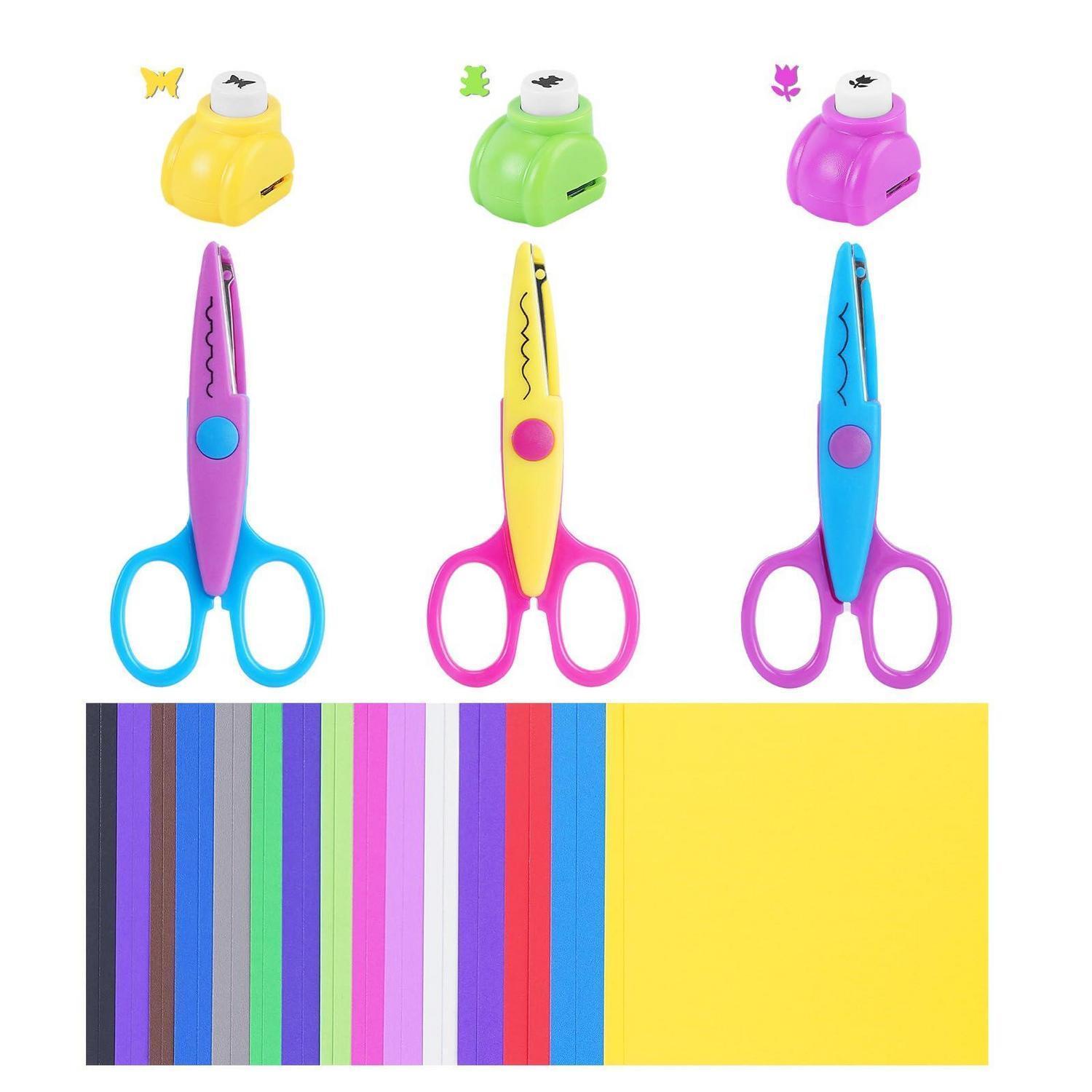 Bastelschere & Stanzer Set Mit 30 Cardstock-blättern Für Diy & Scrapbooking