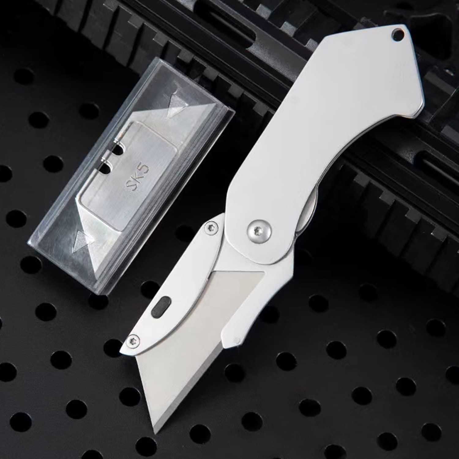 Klappmesser Mit Gürtelclip, 5 Sk5 Ersatzklingen, Kompakt & Robust