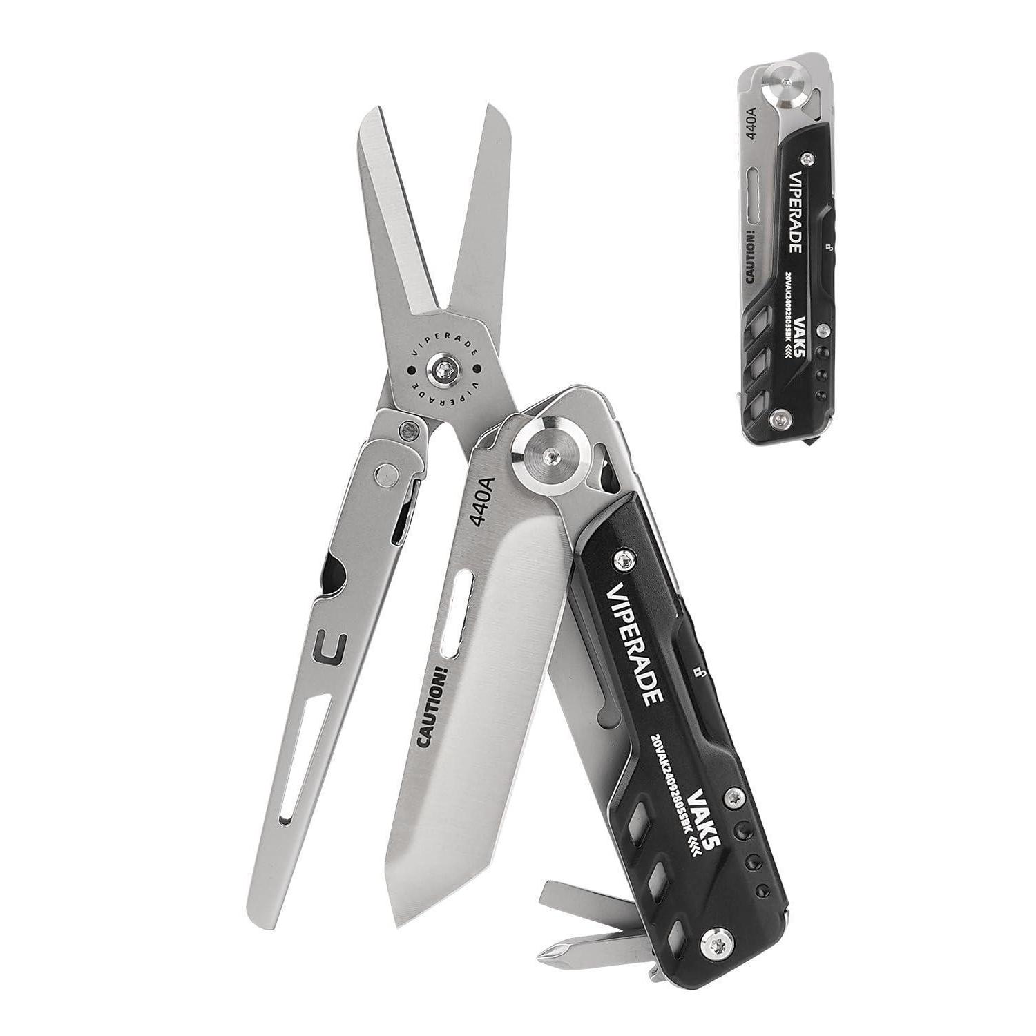 Edc Multitool Taschenmesser Mit Schere, Edelstahl, Einhandbedienung, Sicherheitsverriegelung