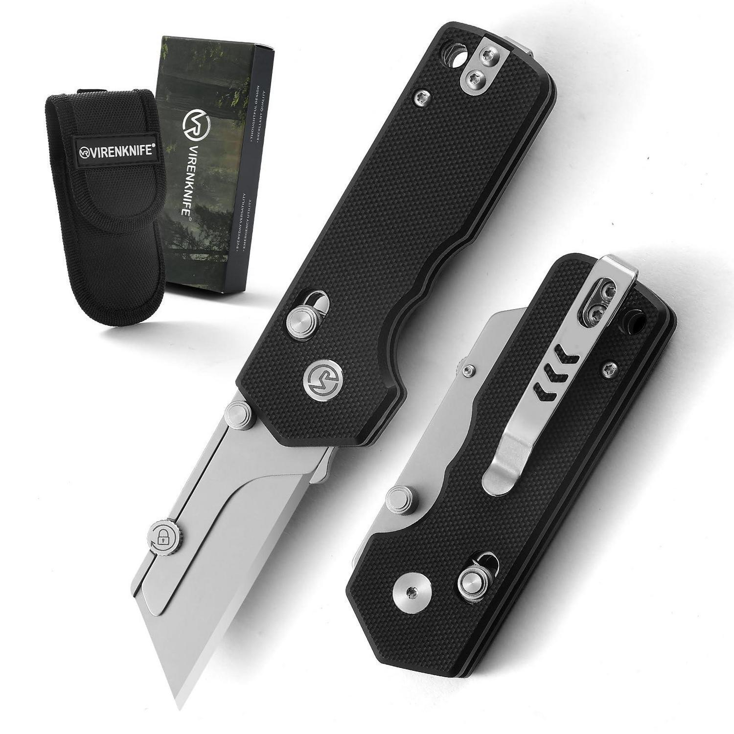 Klappmesser Mit G10-griff Und Gürteltasche, Edc Einhandmesser Mit Schnellwechselklinge