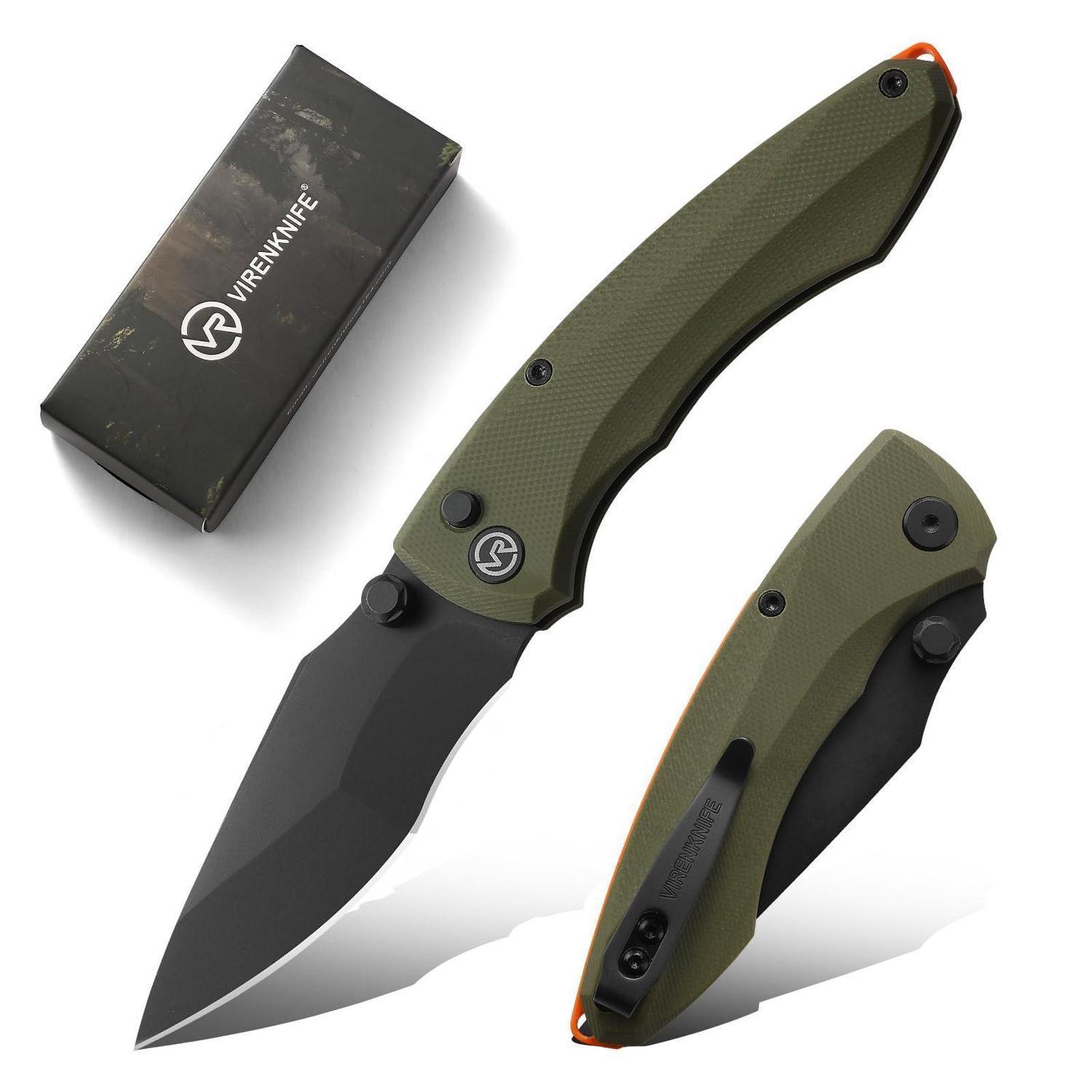 Klappmesser Mit D2 Stahlklinge Und G10 Griff, Einhandmesser Mit Taschenclip