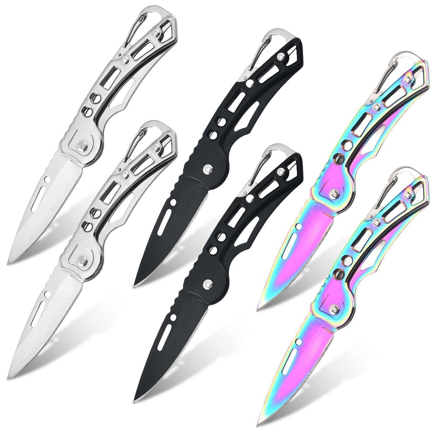 3er Set Klappmesser Mit Edelstahl D2 Klinge Und Karabinerhaken
