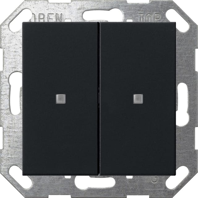 Gira Taster Wippe KNX, 2f, Schwarz 5173005
