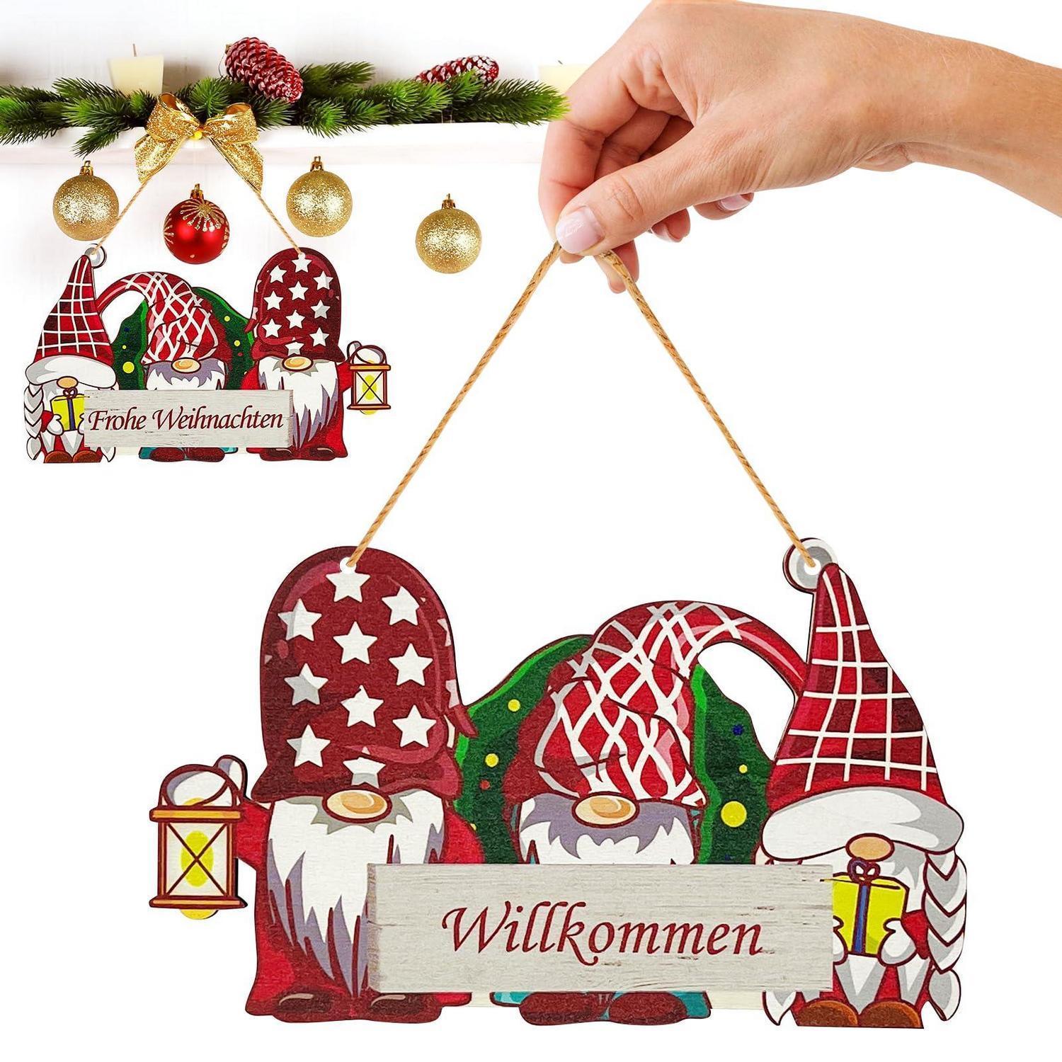 Holz Türschild Weihnachten Willkommen Frohe Weihnachten Anhänger Deko Zum Aufhängen