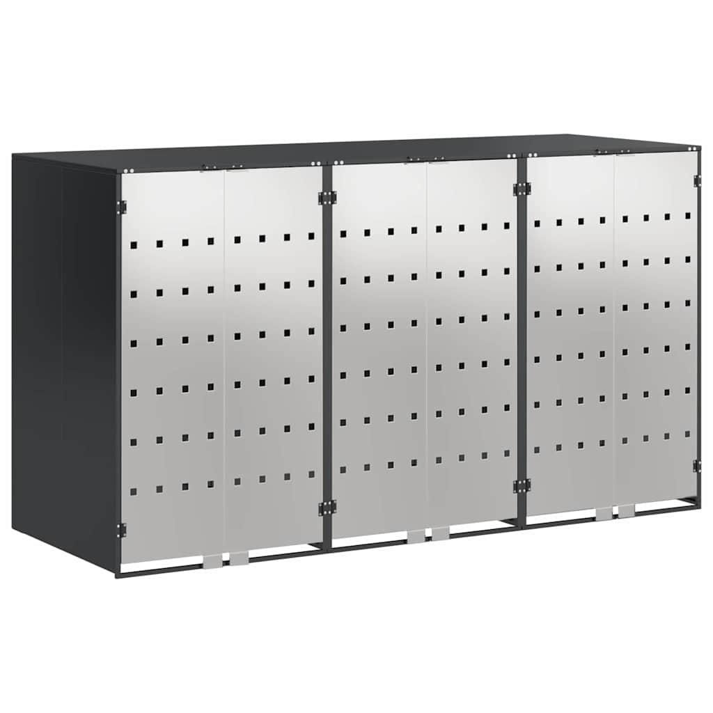 Maison Exclusive - Mülltonnenbox Für 3 Behälter Edelstahl Anthraz