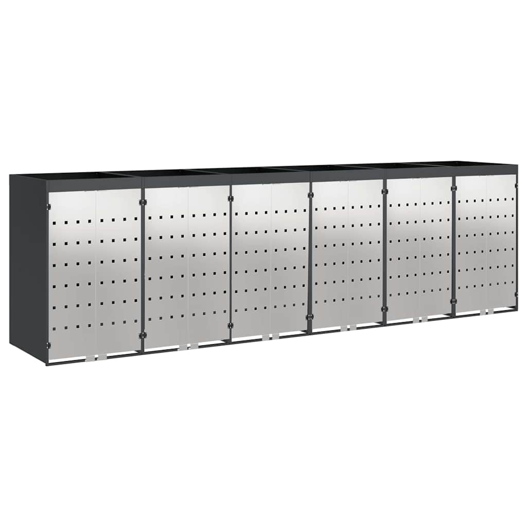 Maison Exclusive - Mülltonnenbox Für 6 Behälter Edelstahl Anthraz